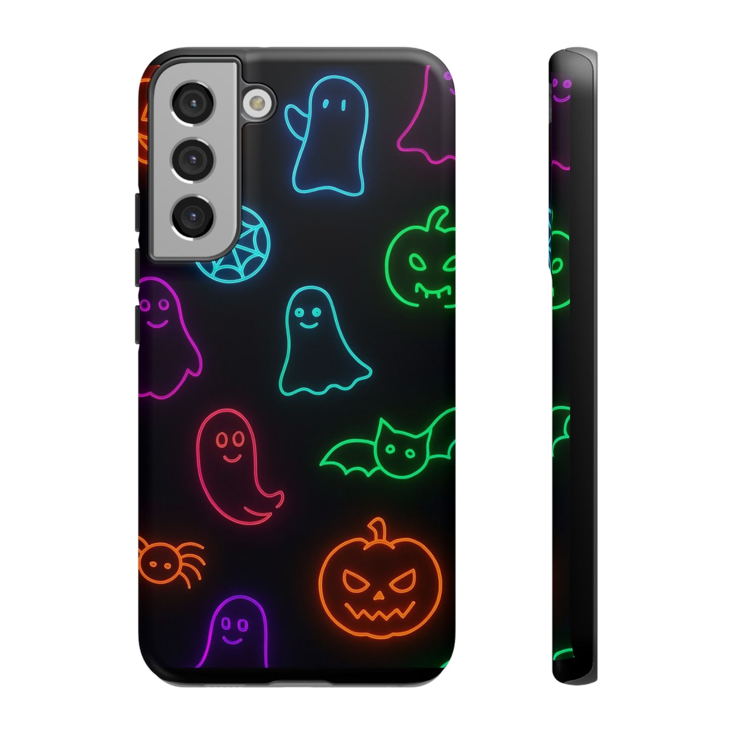 Neon Halloween Pattern | Cute Ghosts, Pumpkins & Bats Glow Design Phone Cases