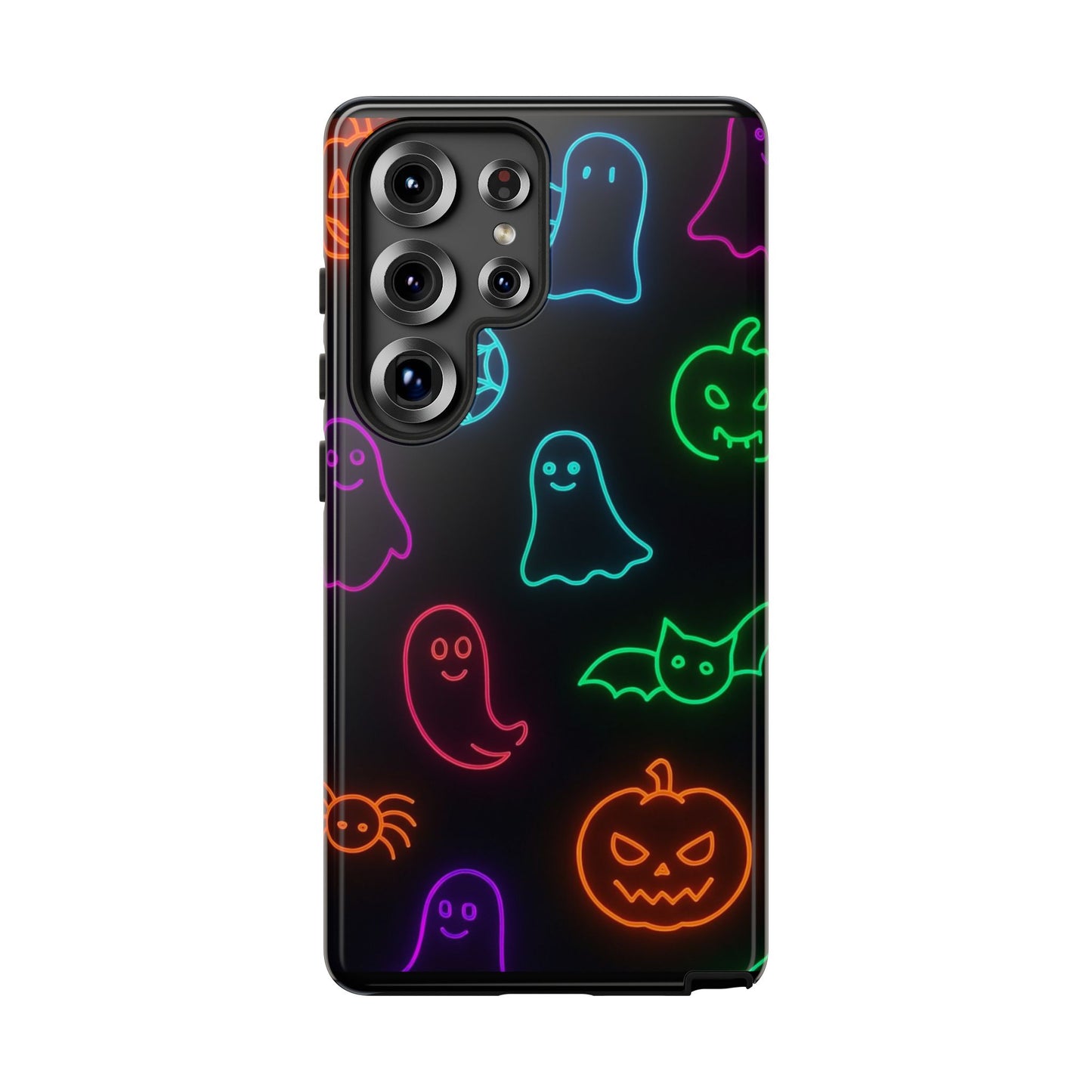 Neon Halloween Pattern | Cute Ghosts, Pumpkins & Bats Glow Design Phone Cases