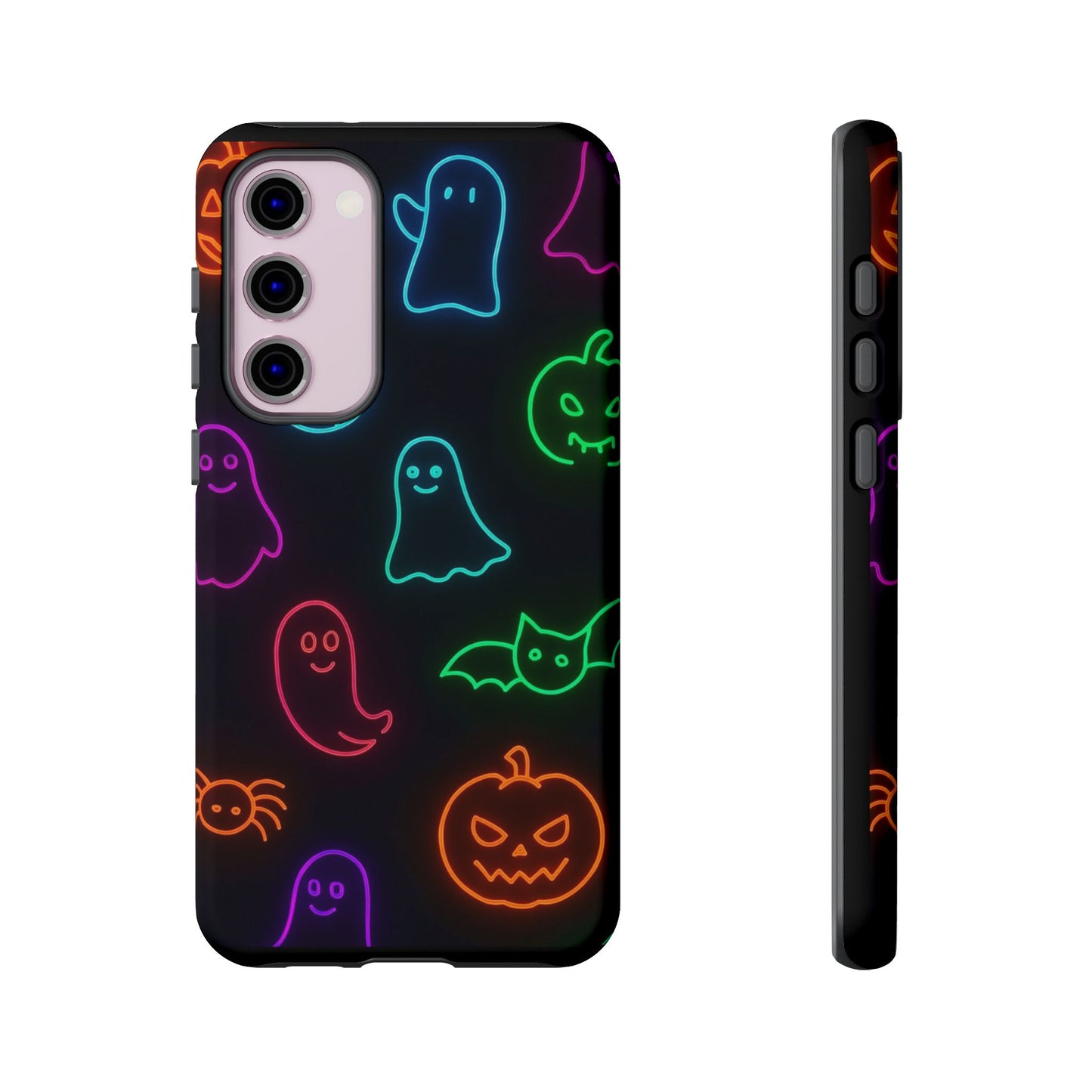 Neon Halloween Pattern | Cute Ghosts, Pumpkins & Bats Glow Design Phone Cases
