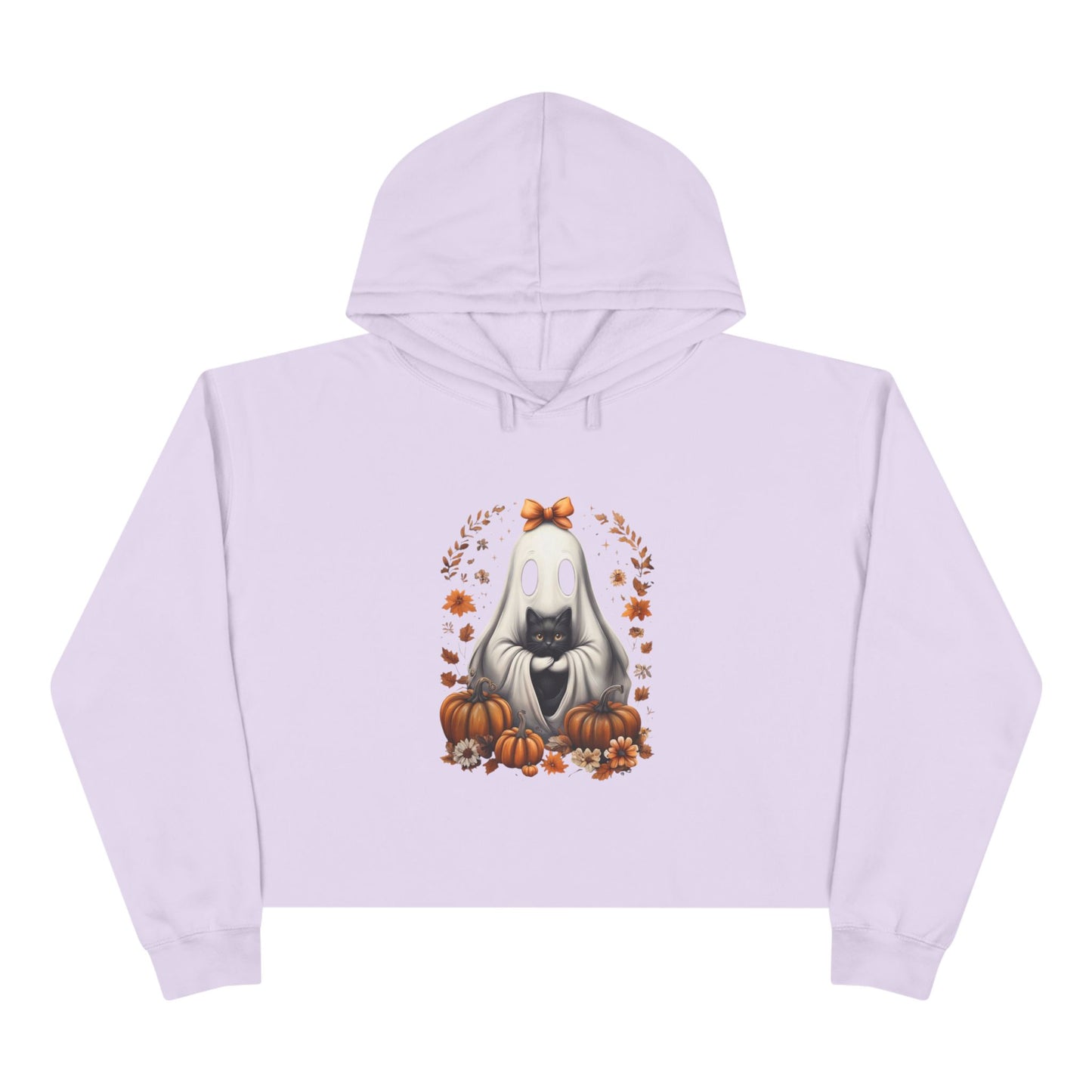 Cute Ghost and Black Cat Halloween  | Cozy Fall Pumpkin Shirt | Spooky Season Aesthetic Apparel Gift for Halloween Lovers