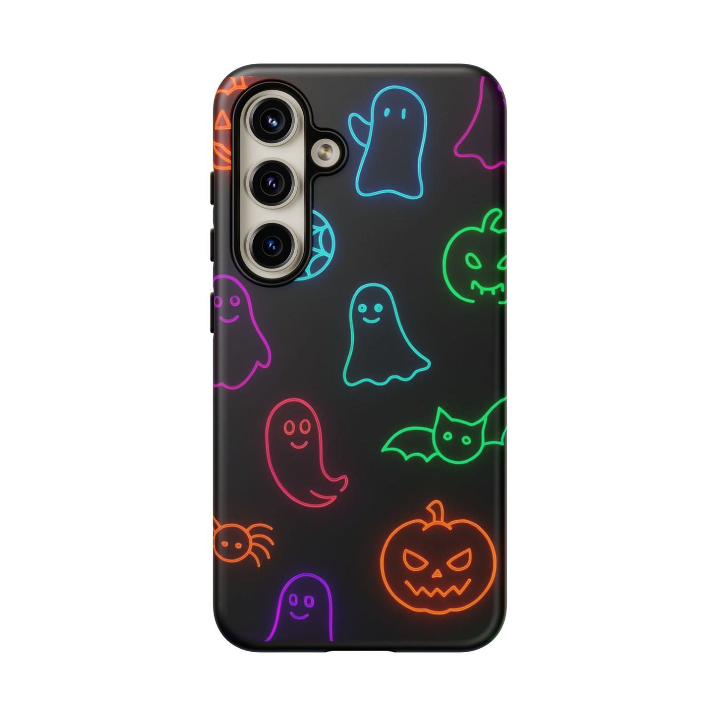 Neon Halloween Pattern | Cute Ghosts, Pumpkins & Bats Glow Design Phone Cases