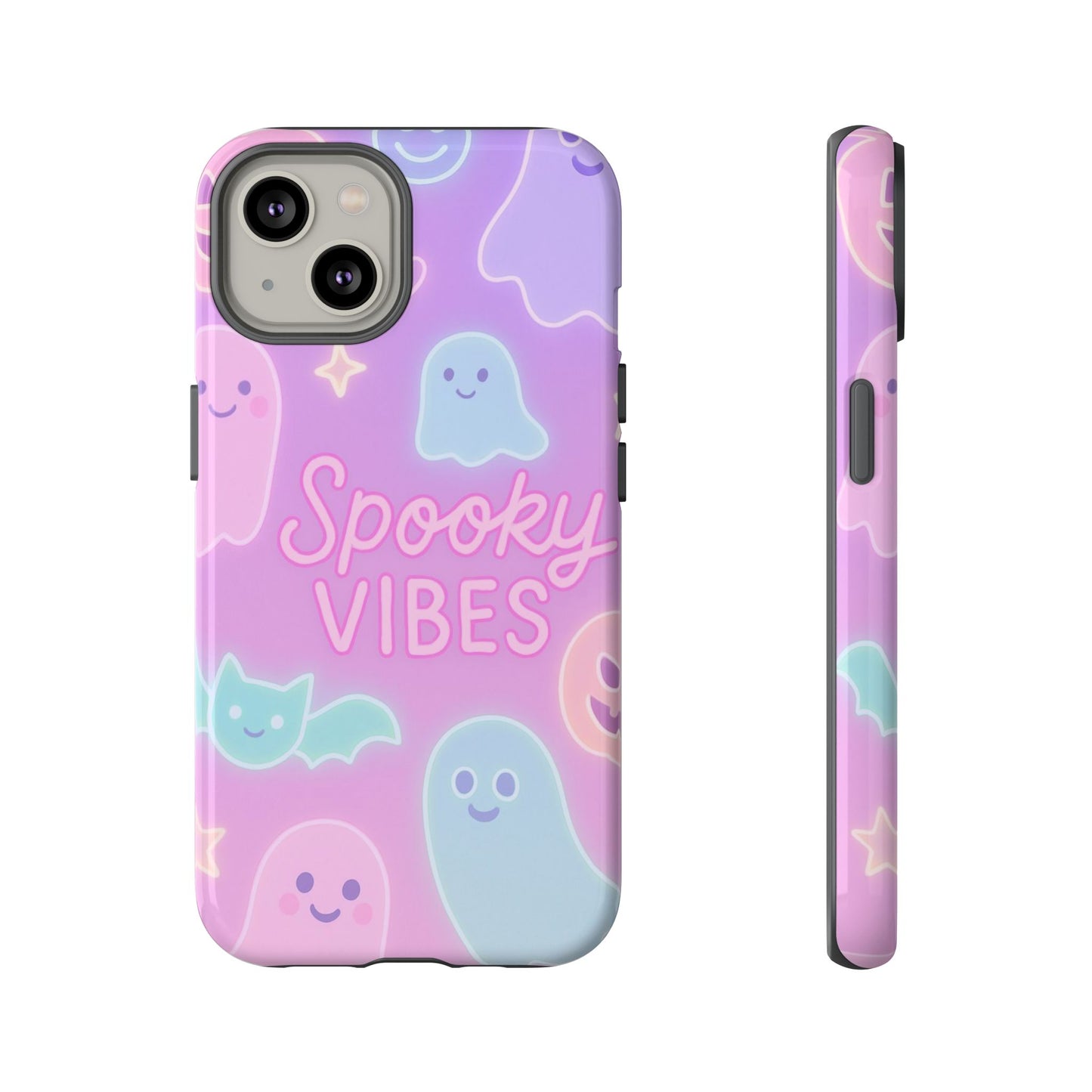 Spooky Vibes Pastel Halloween Design | Cute Ghosts, Pumpkins & Bats Aesthetic Phone Cases