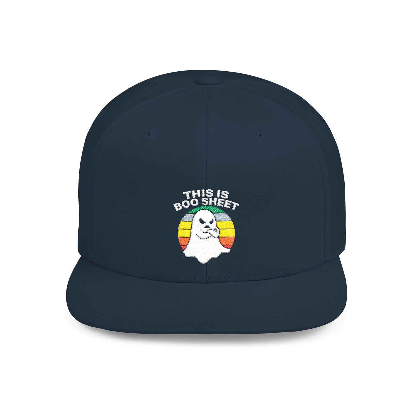 This Is Boo Sheet Funny Halloween T‑Shirt | Sarcastic Ghost Shirt for Spooky Season | Retro Ghost Graphic Tee for Men & Women Snapback Cap