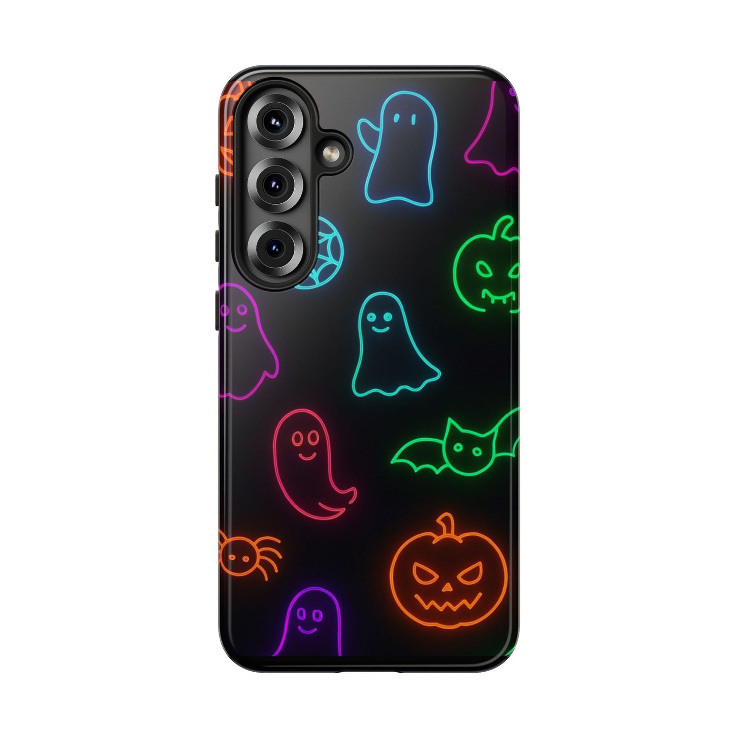 Neon Halloween Pattern | Cute Ghosts, Pumpkins & Bats Glow Design Phone Cases