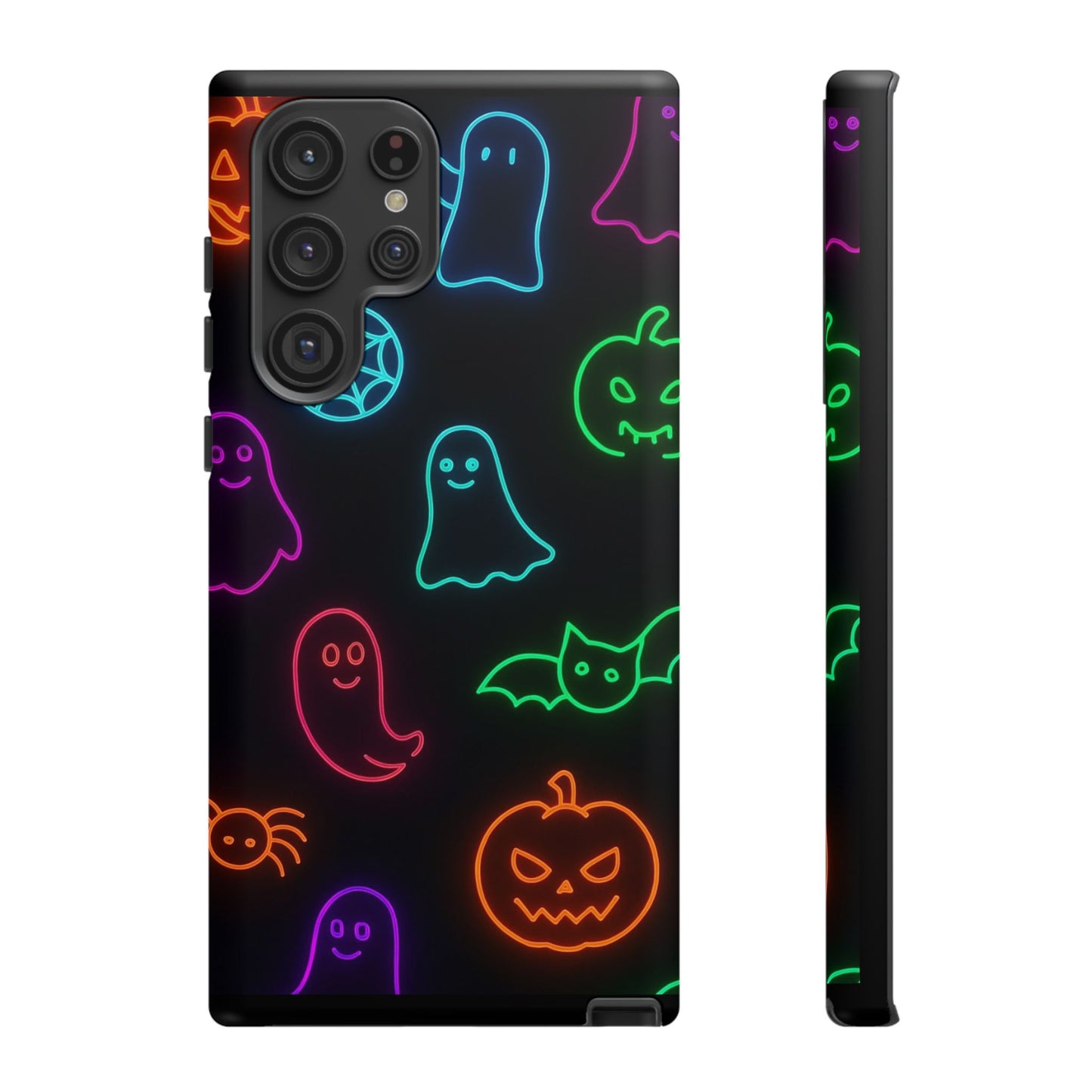 Neon Halloween Pattern | Cute Ghosts, Pumpkins & Bats Glow Design Phone Cases