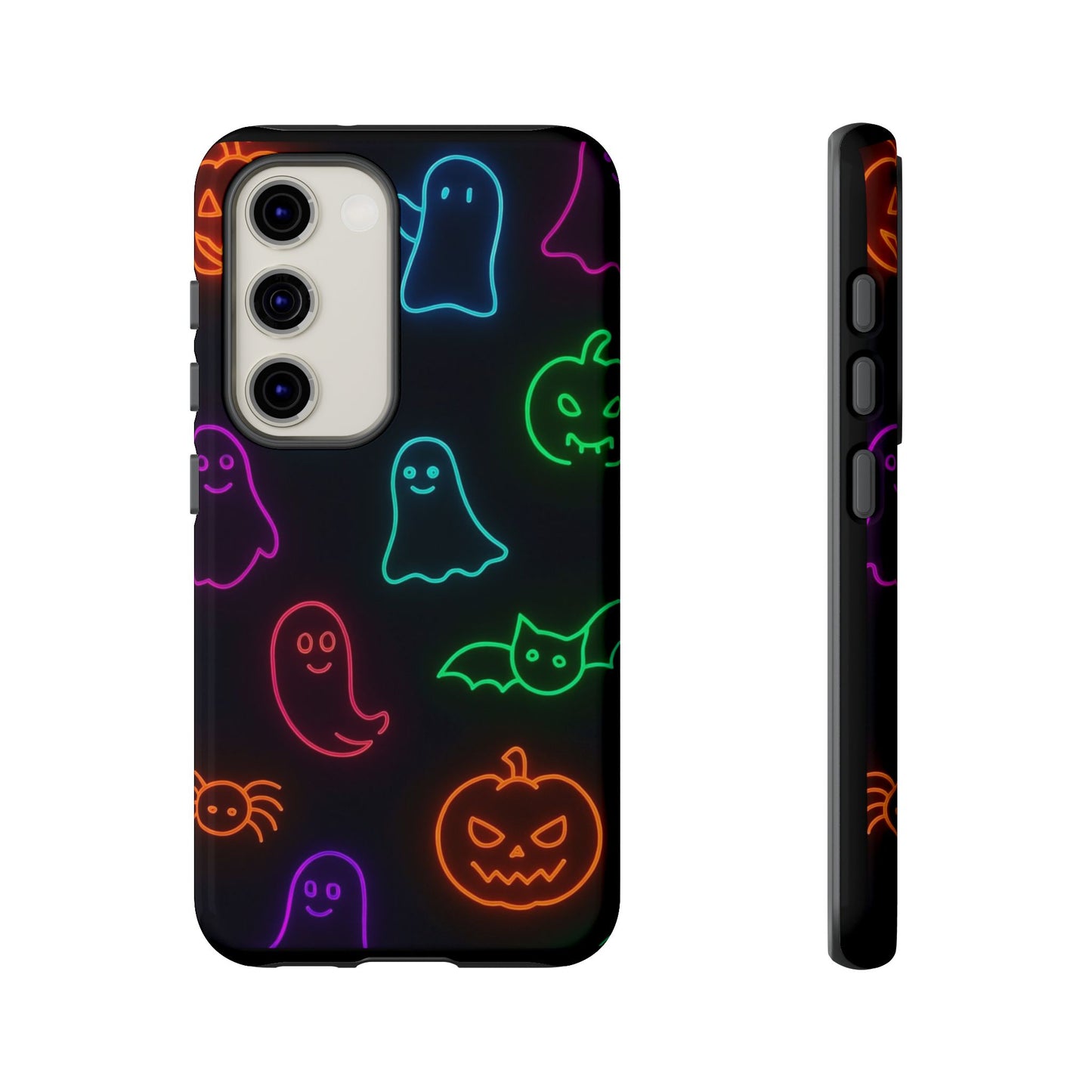 Neon Halloween Pattern | Cute Ghosts, Pumpkins & Bats Glow Design Phone Cases