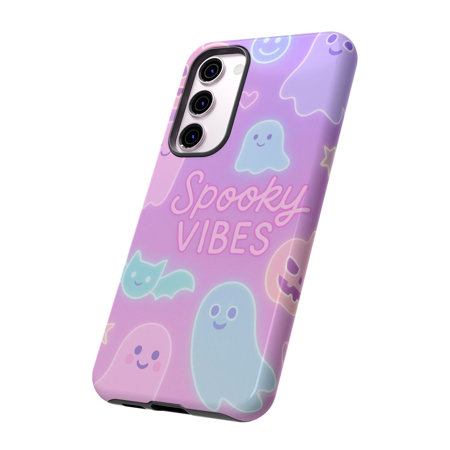 Spooky Vibes Pastel Halloween Design | Cute Ghosts, Pumpkins & Bats Aesthetic Phone Cases