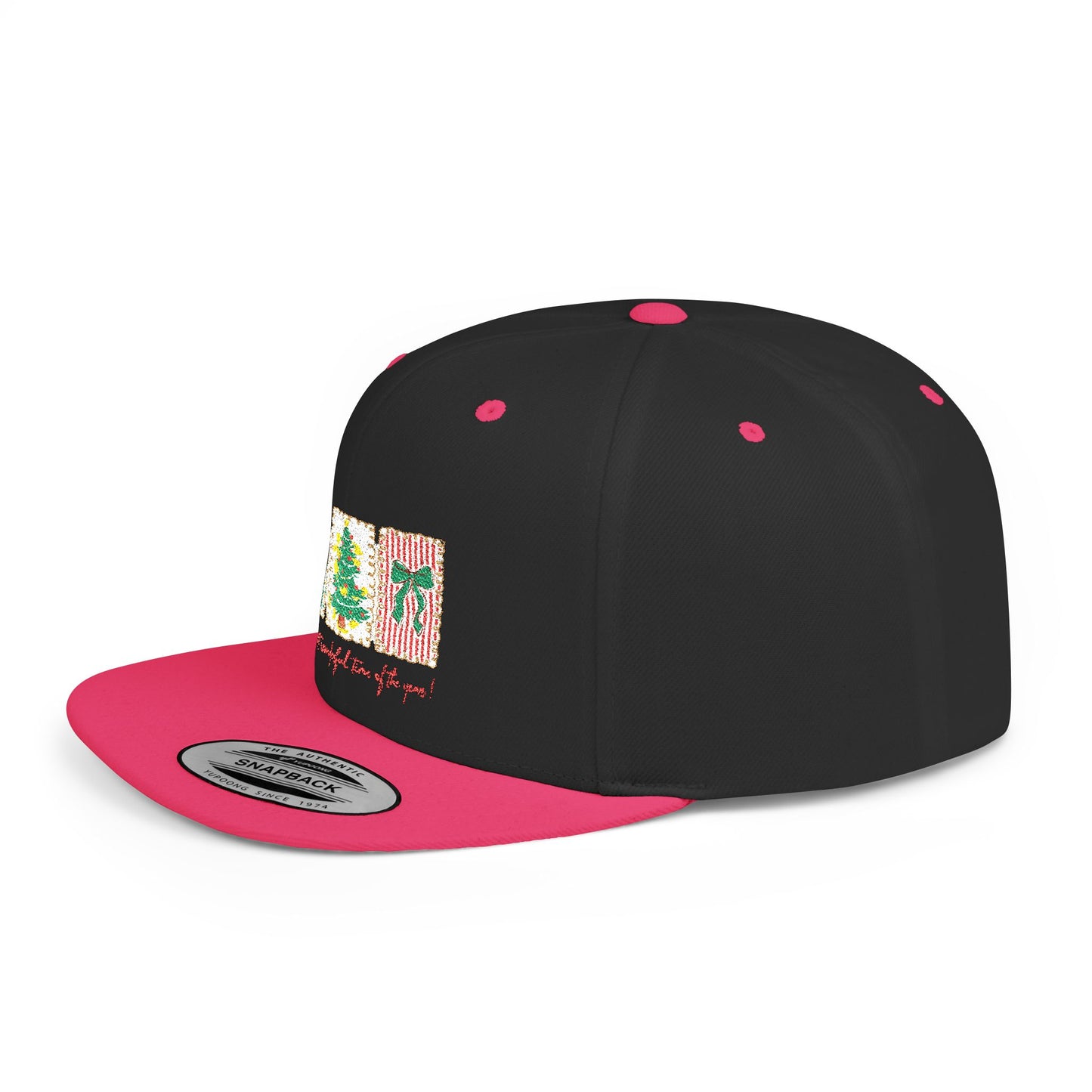 Festive Christmas Tree & Bow Design | It’s the Most Wonderful Time of the Year – Holiday Shirt, Mug, Tote & Home Decor Snapback Cap