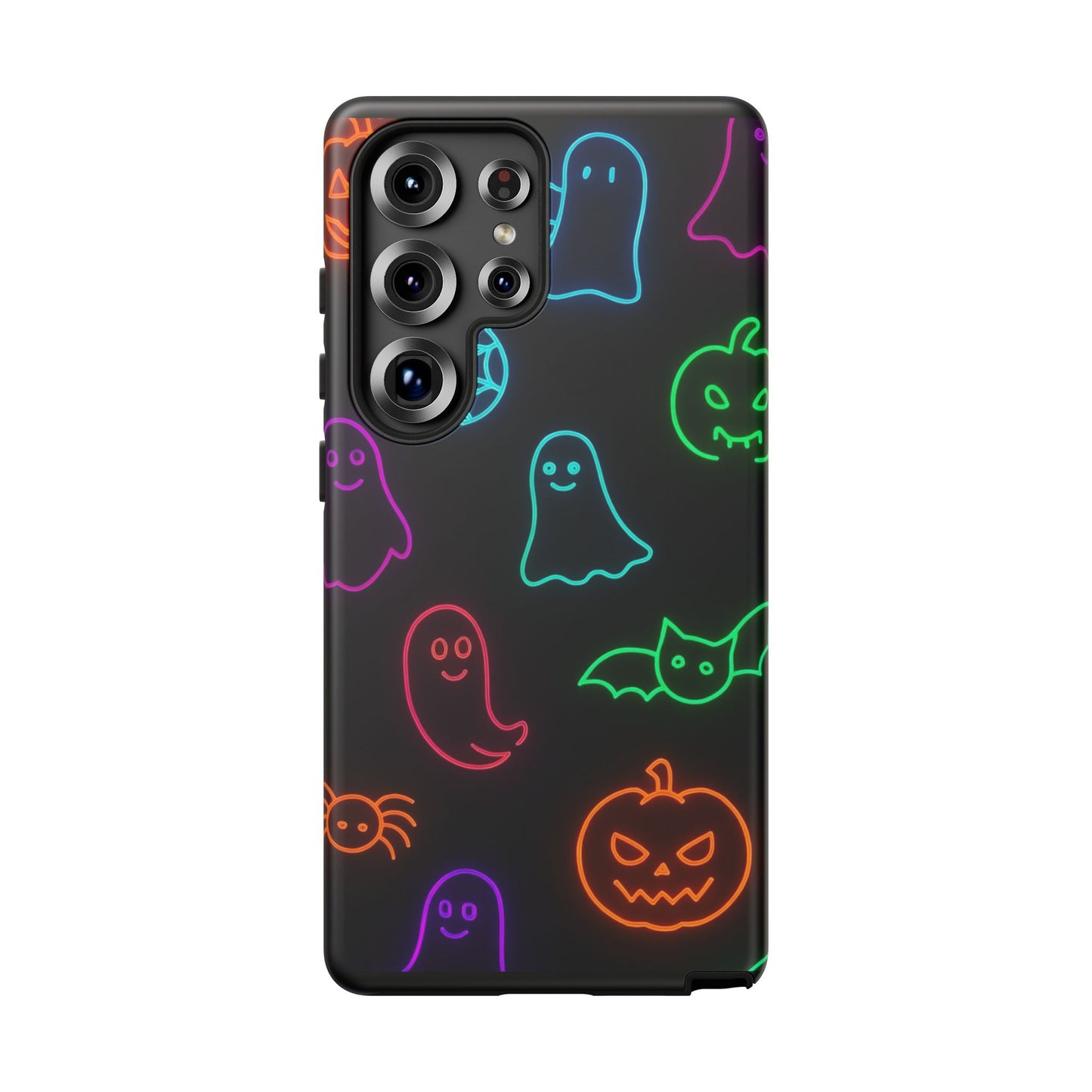 Neon Halloween Pattern | Cute Ghosts, Pumpkins & Bats Glow Design Phone Cases