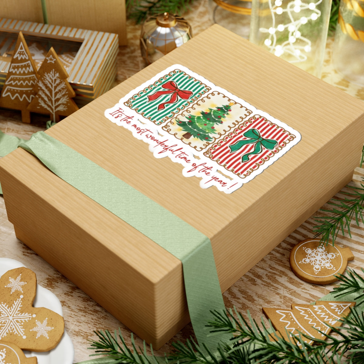 Festive Christmas Tree & Bow Design | It’s the Most Wonderful Time of the Year – Holiday Shirt, Mug, Tote & Home Decor Poster