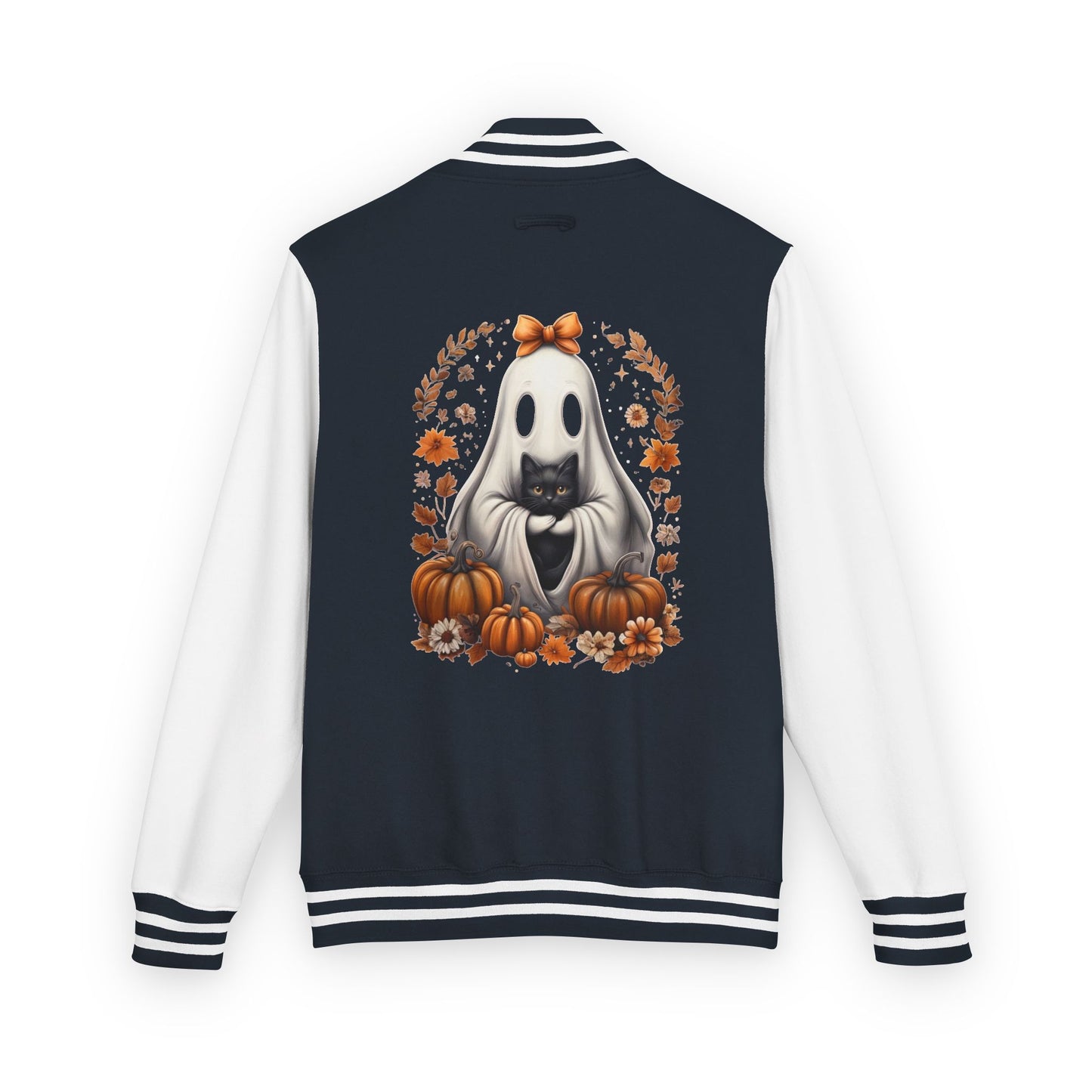 Cute Ghost and Black Cat Halloween T-Shirt | Cozy Fall Pumpkin Shirt | Spooky Season Aesthetic Apparel Gift for Halloween Lovers