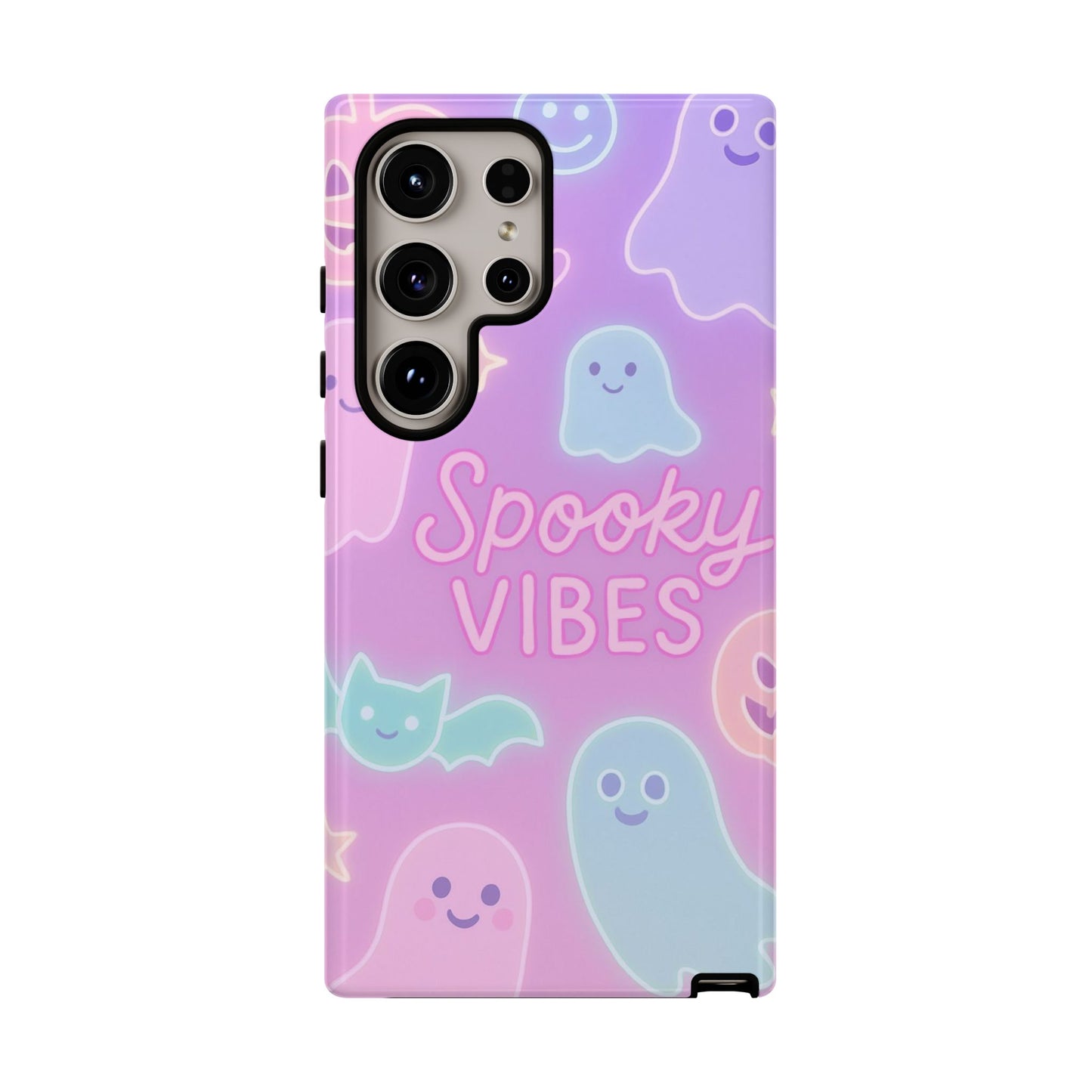Spooky Vibes Pastel Halloween Design | Cute Ghosts, Pumpkins & Bats Aesthetic Phone Cases