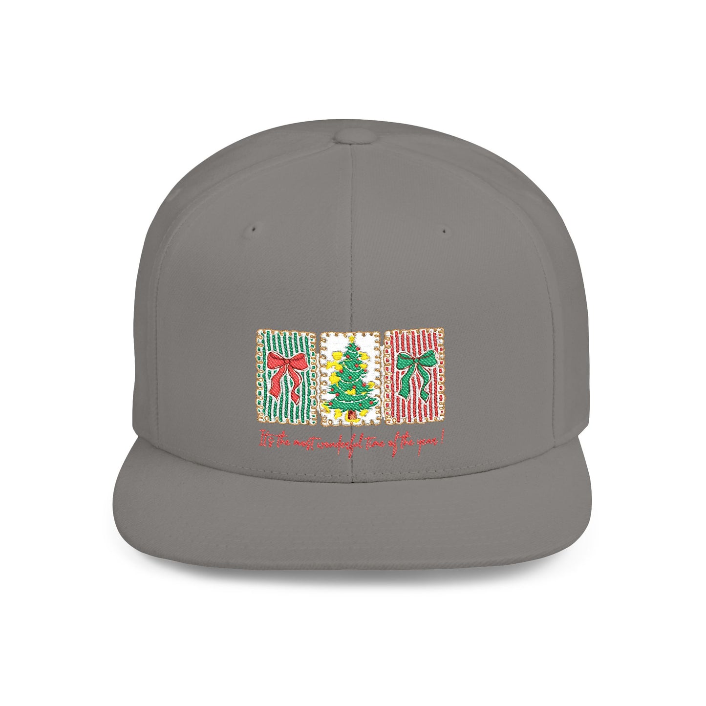 Festive Christmas Tree & Bow Design | It’s the Most Wonderful Time of the Year – Holiday Shirt, Mug, Tote & Home Decor Snapback Cap