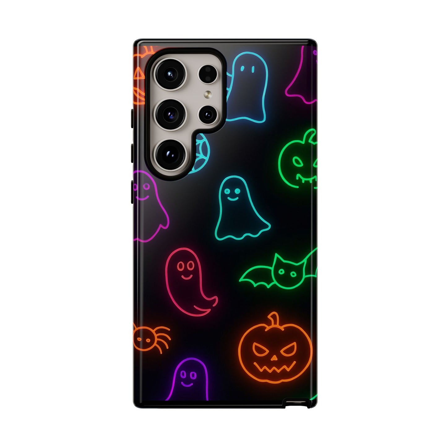 Neon Halloween Pattern | Cute Ghosts, Pumpkins & Bats Glow Design Phone Cases