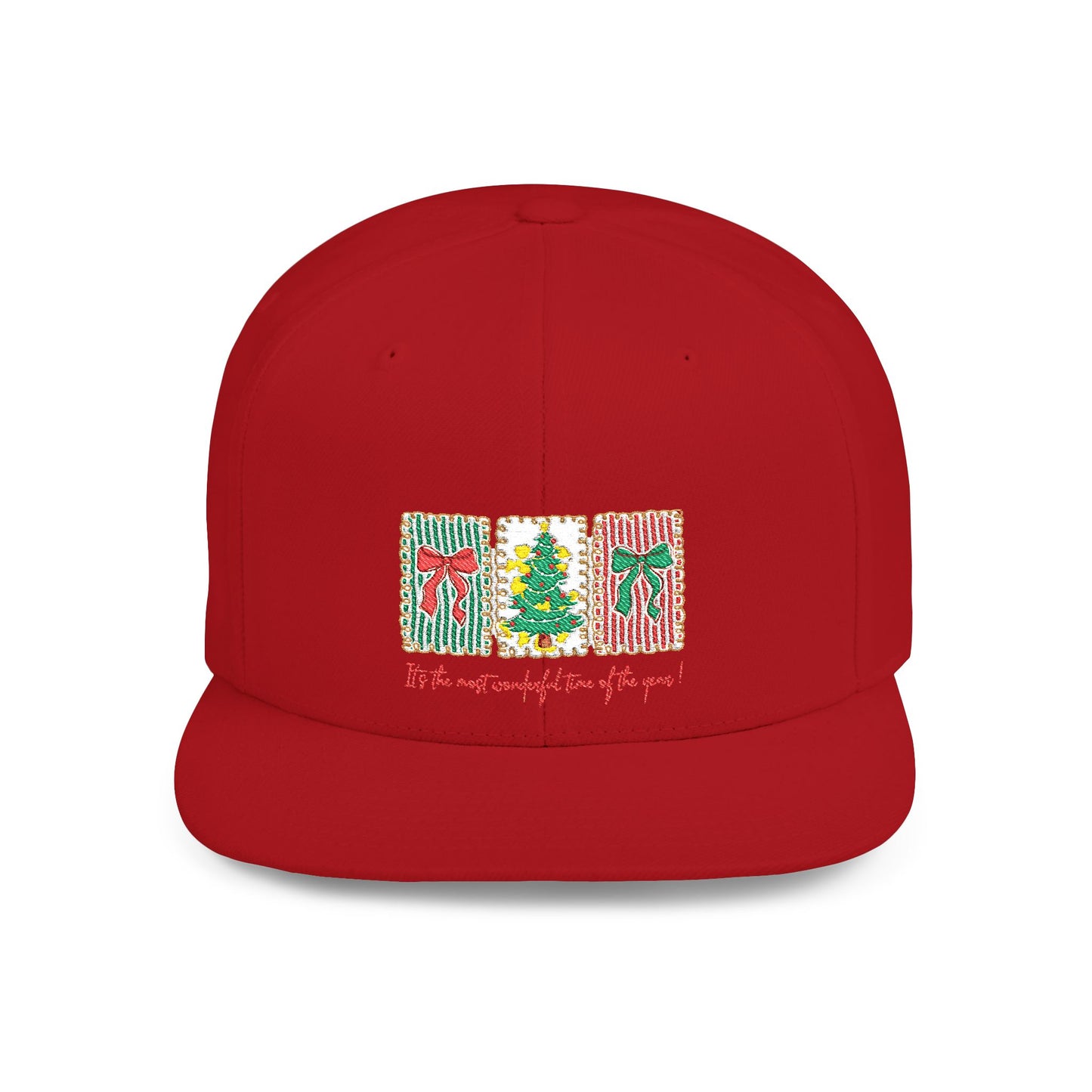 Festive Christmas Tree & Bow Design | It’s the Most Wonderful Time of the Year – Holiday Shirt, Mug, Tote & Home Decor Snapback Cap