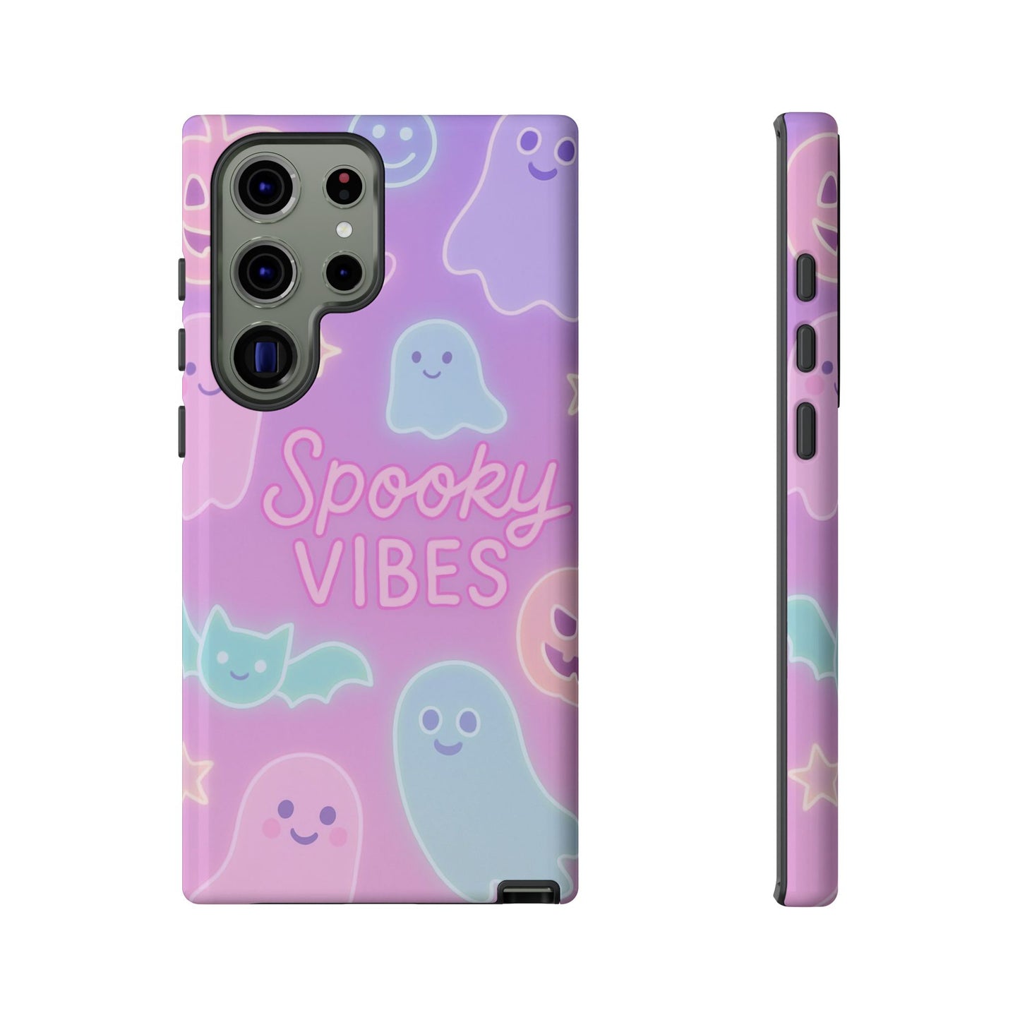 Spooky Vibes Pastel Halloween Design | Cute Ghosts, Pumpkins & Bats Aesthetic Phone Cases