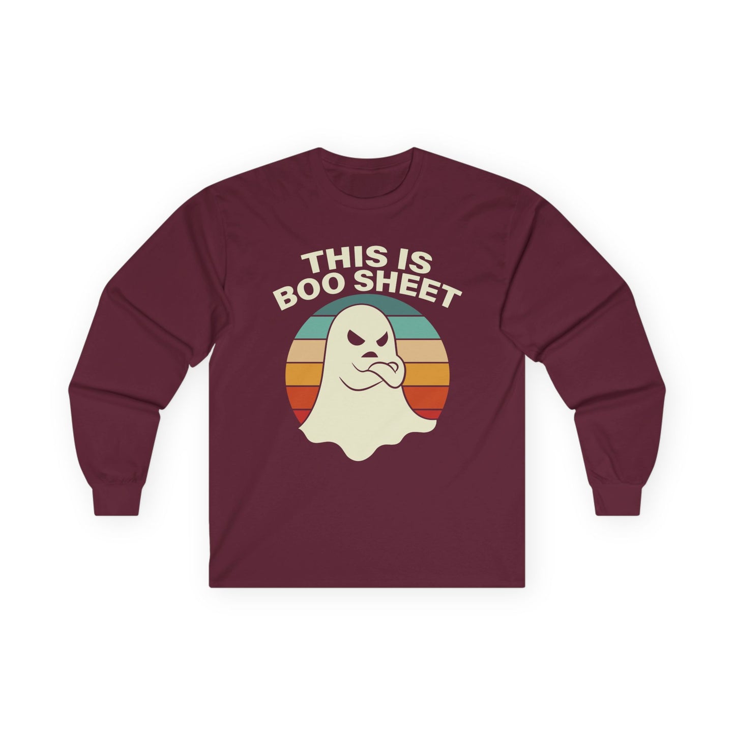 This Is Boo Sheet Funny Halloween T‑Shirt | Sarcastic Ghost Shirt for Spooky Season | Retro Ghost Graphic Tee for Men & Women