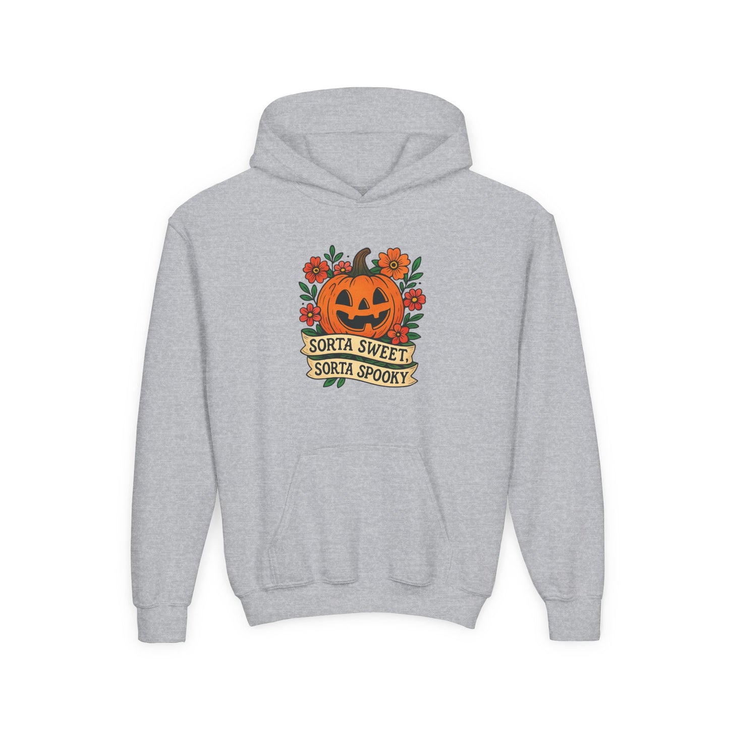 Cute Pumpkin Design – Sorta Sweet, Sorta Spooky Halloween Artwork Kids Hoodies
