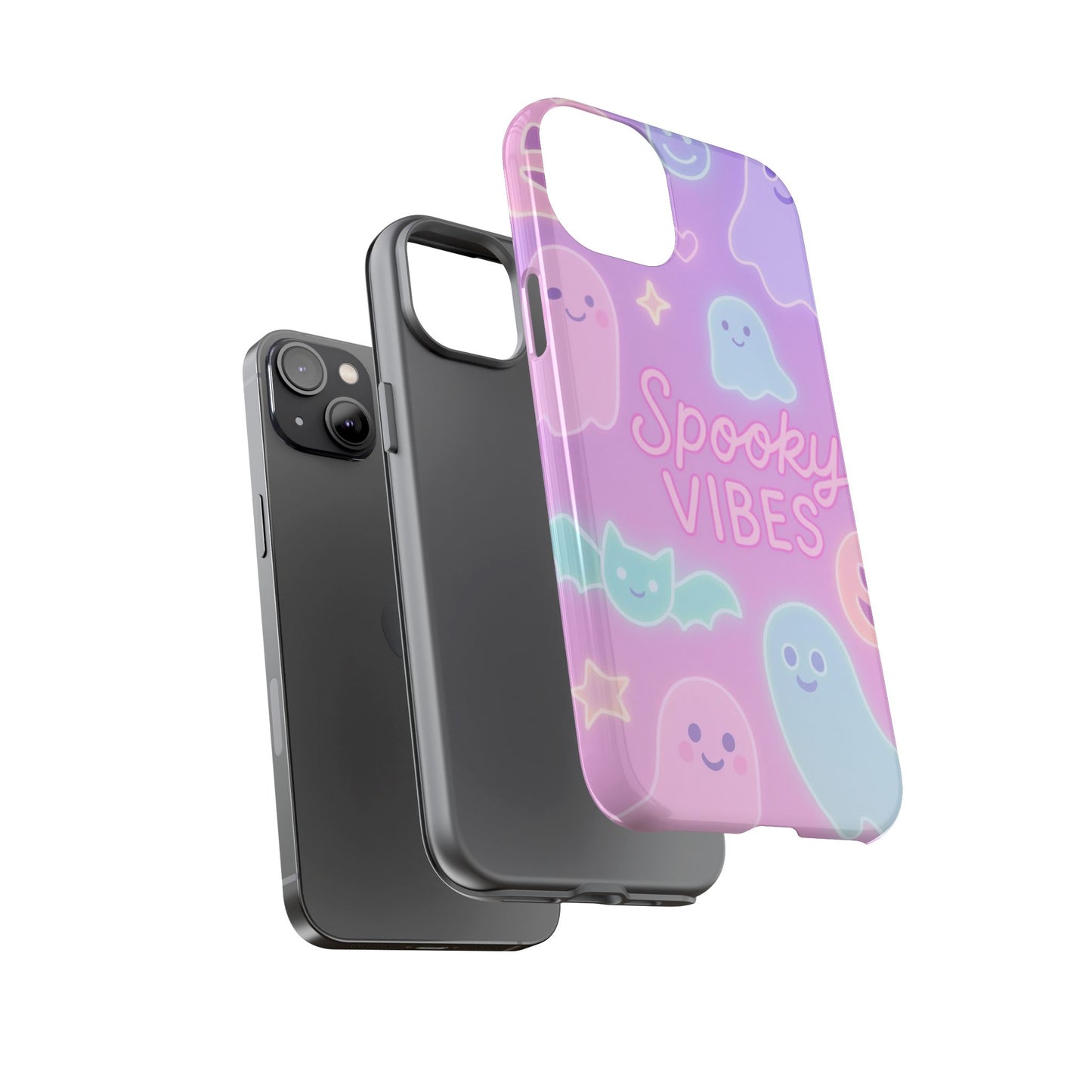 Spooky Vibes Pastel Halloween Design | Cute Ghosts, Pumpkins & Bats Aesthetic Phone Cases