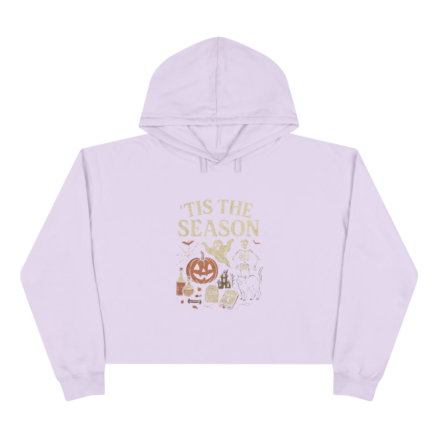 ‘Tis the Season Halloween T‑Shirt | Vintage Spooky Season Shirt with Ghost, Skeleton & Pumpkin | Retro Halloween Graphic Tee for Fall