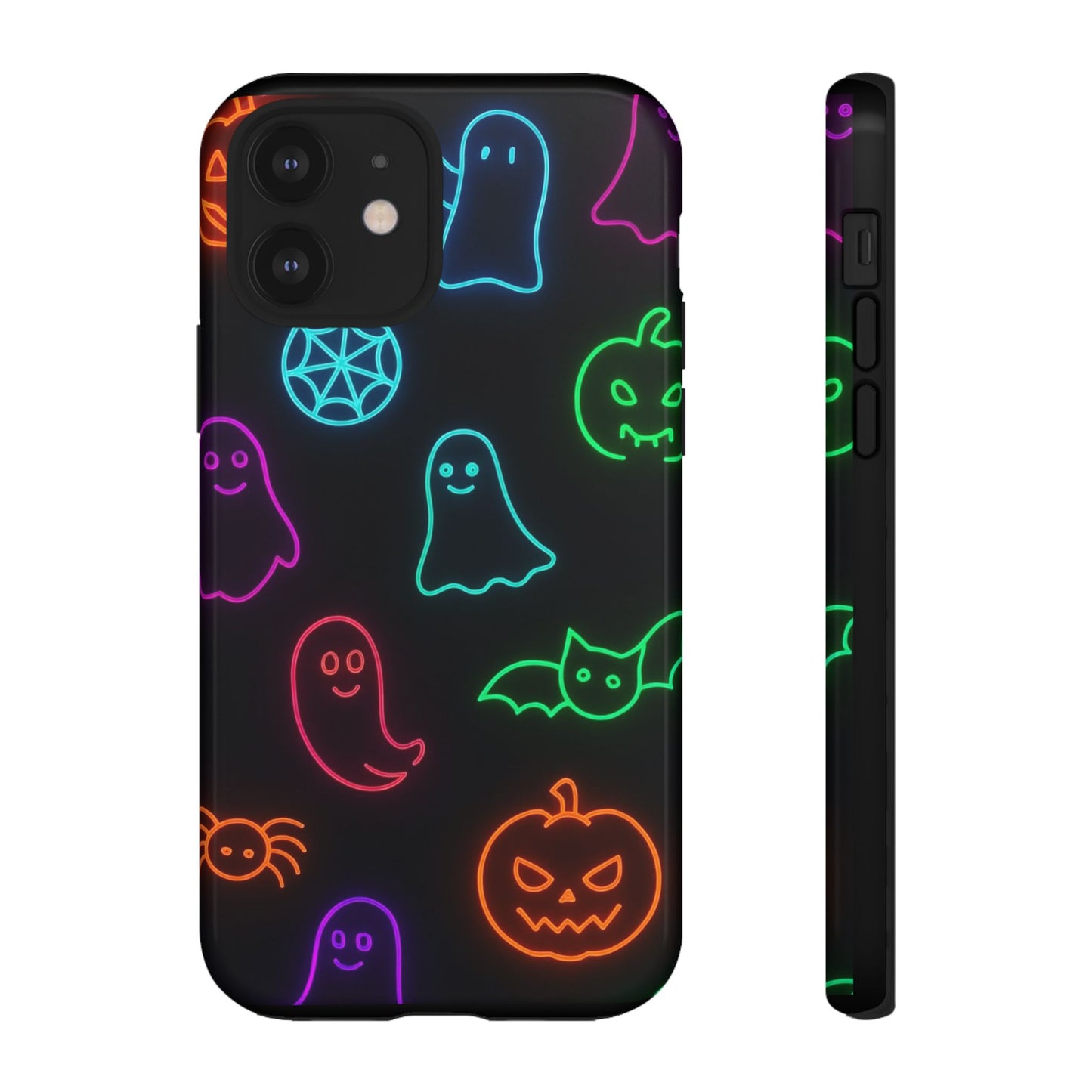 Neon Halloween Pattern | Cute Ghosts, Pumpkins & Bats Glow Design Phone Cases
