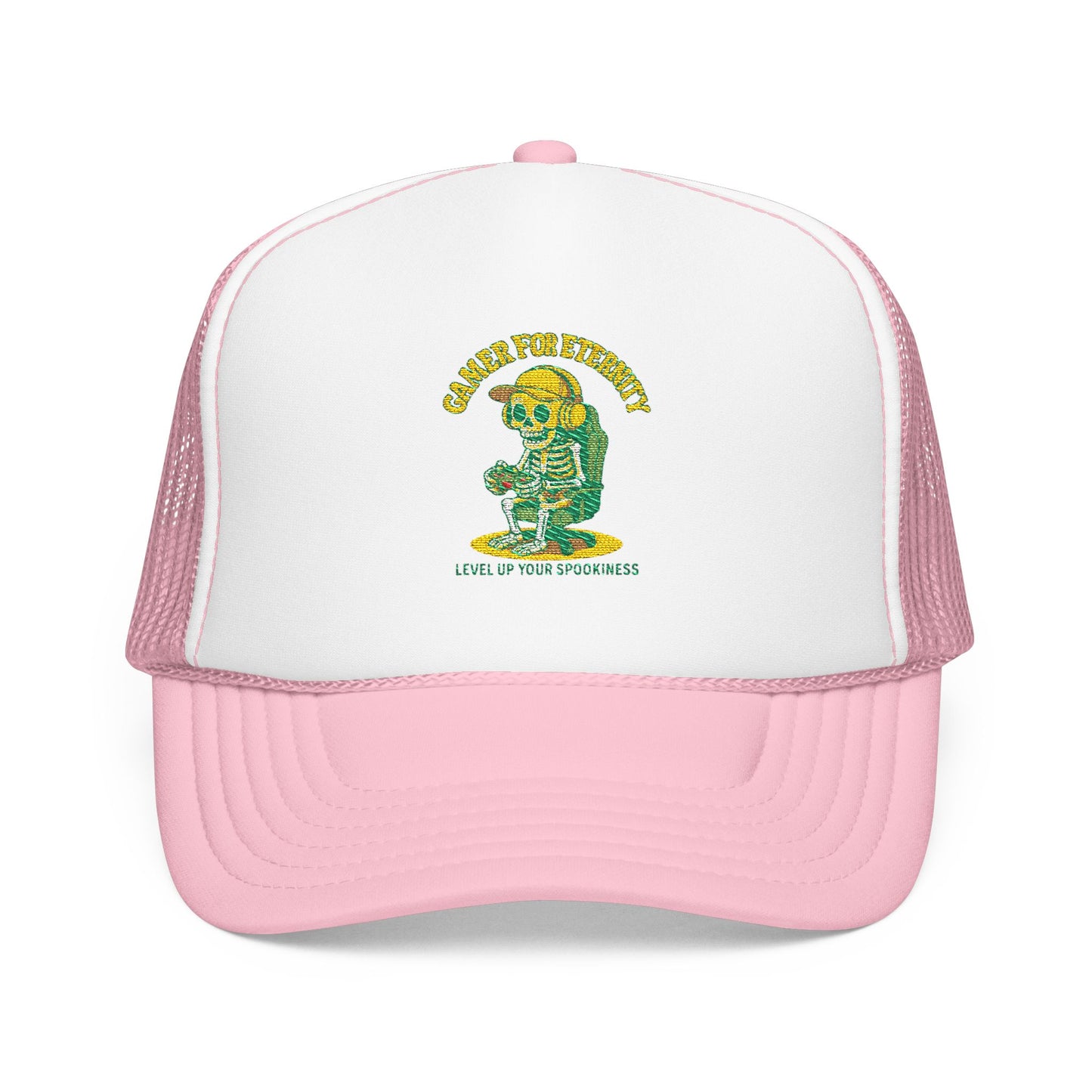 Embroidered Foam Trucker Hat - Cute Cartoon Design for Outdoor Fun, Fashion Accessories, Gift for Her, Unique Summer Style,  Adjustable Cap, Trucker Hat Embroidered