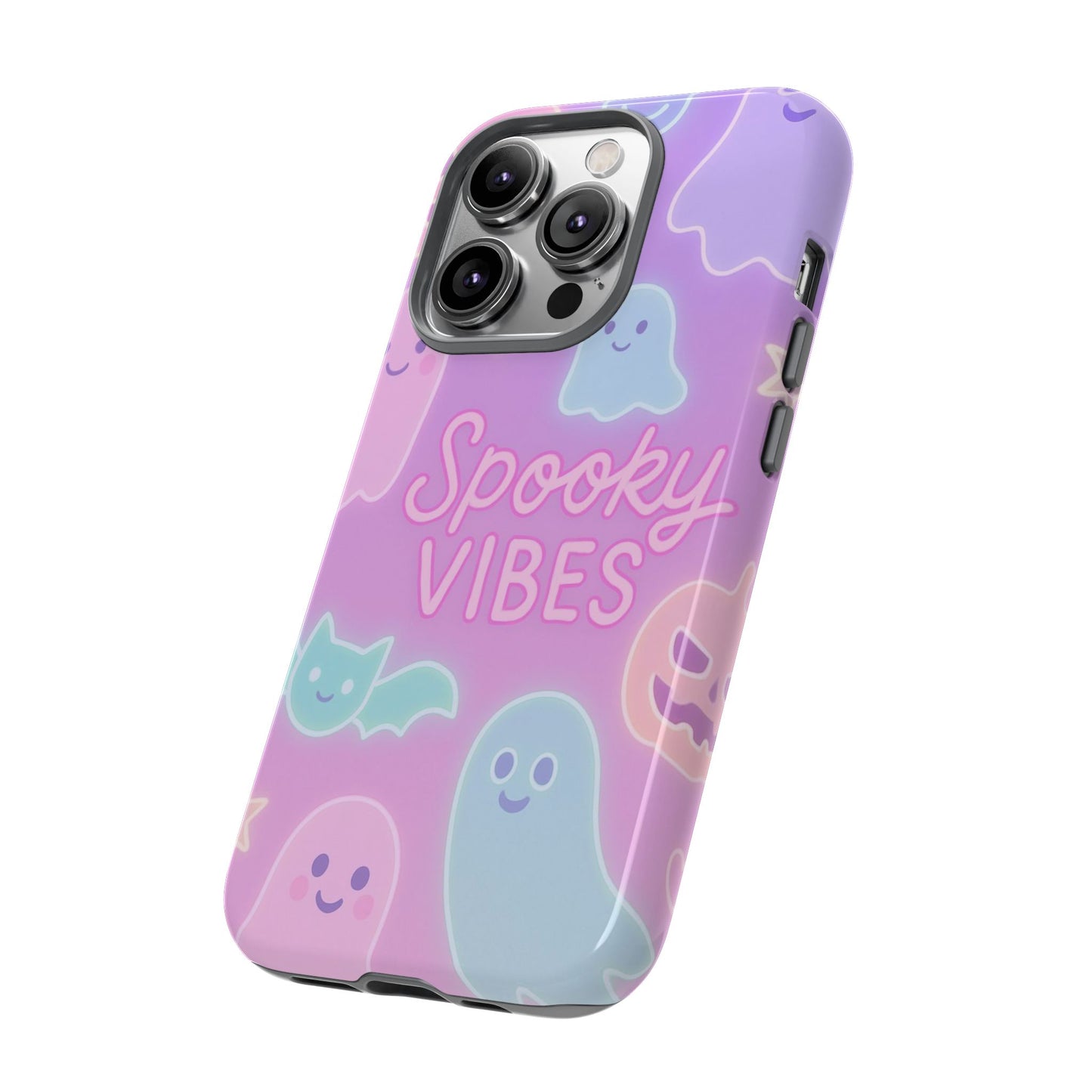 Spooky Vibes Pastel Halloween Design | Cute Ghosts, Pumpkins & Bats Aesthetic Phone Cases