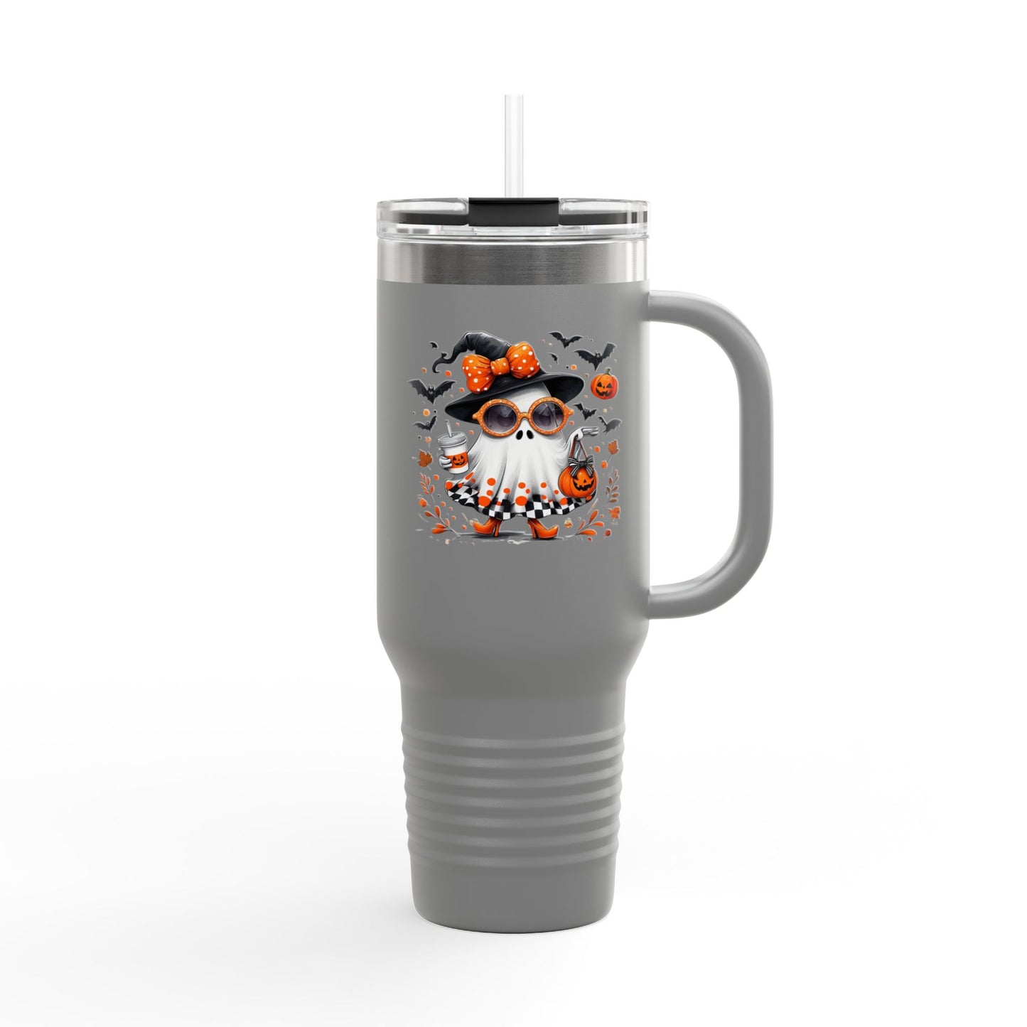 Cute Halloween Ghost  | Trendy Witch Ghost Outfit | Spooky Fall Shirt for Women | Pumpkin Aesthetic Halloween Apparel Gift Travel Mug
