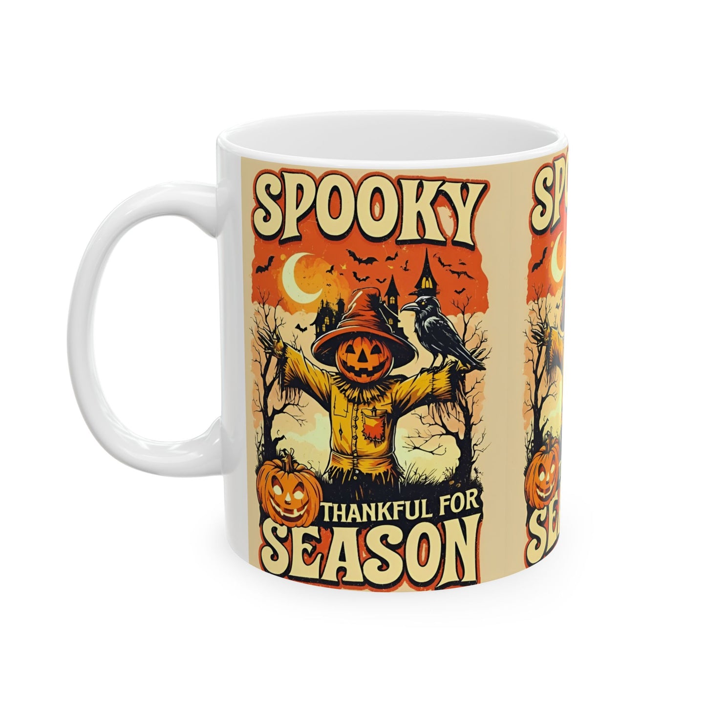 Spooky Thankful for the Season Mug ๐ | Cute Pumpkin Halloween Coffee Cup Ceramic Mug