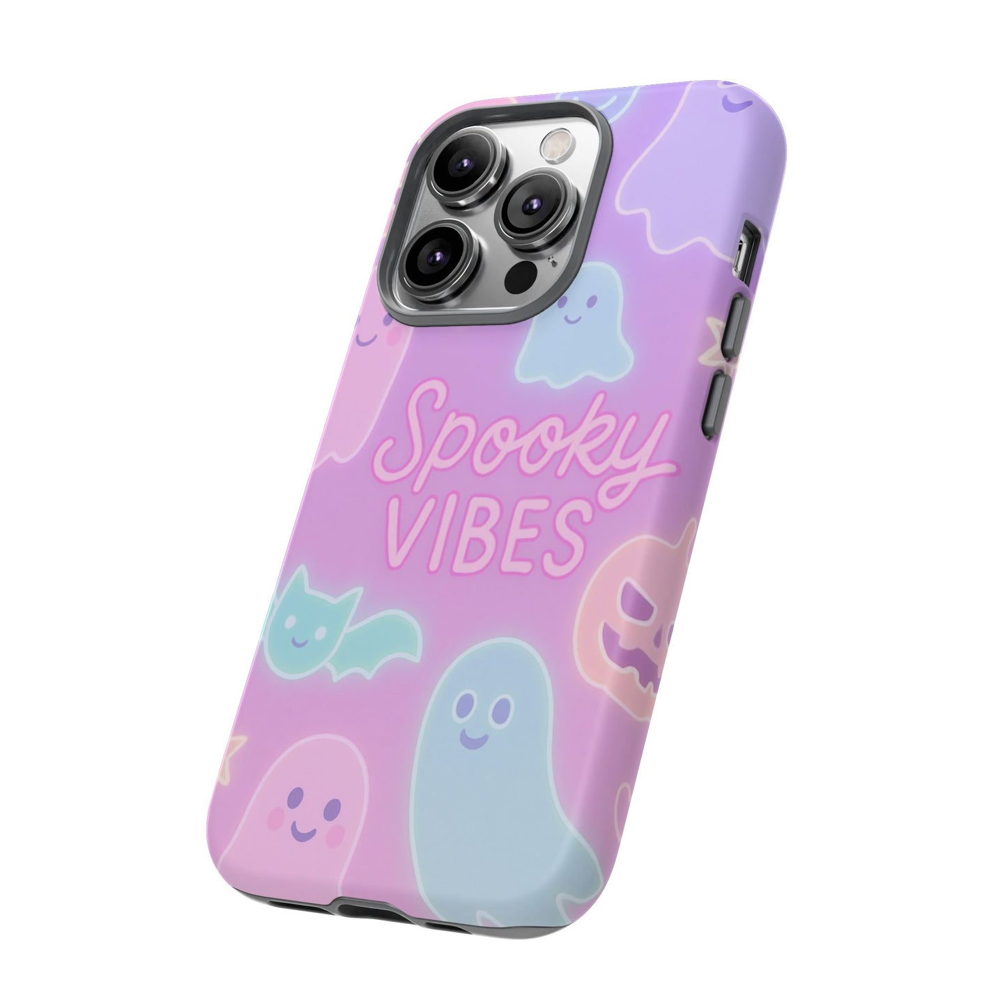 Spooky Vibes Pastel Halloween Design | Cute Ghosts, Pumpkins & Bats Aesthetic Phone Cases