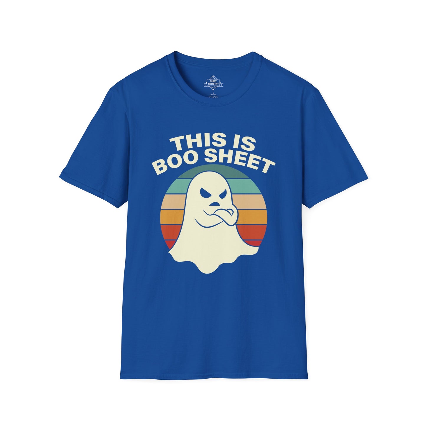 This Is Boo Sheet Funny Halloween T‑Shirt | Sarcastic Ghost Shirt for Spooky Season | Retro Ghost Graphic Tee for Men & Women