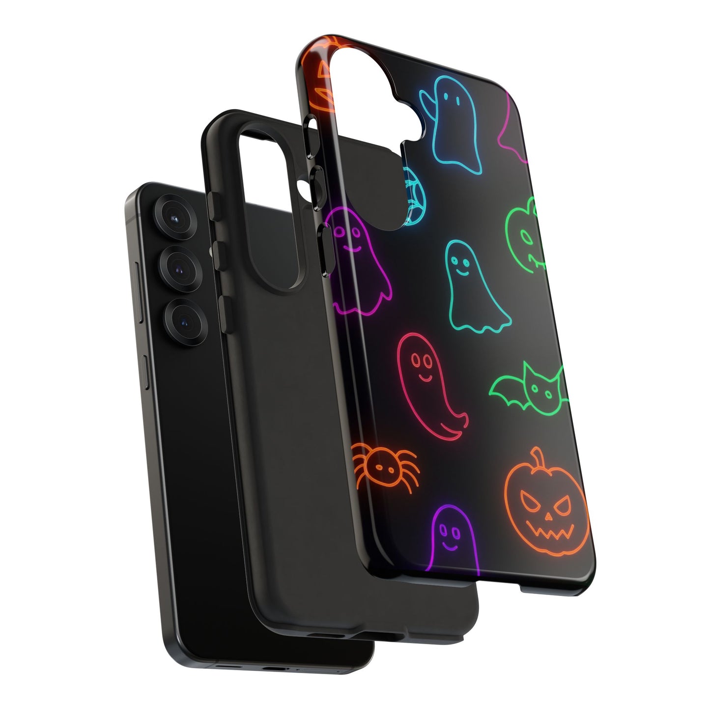 Neon Halloween Pattern | Cute Ghosts, Pumpkins & Bats Glow Design Phone Cases