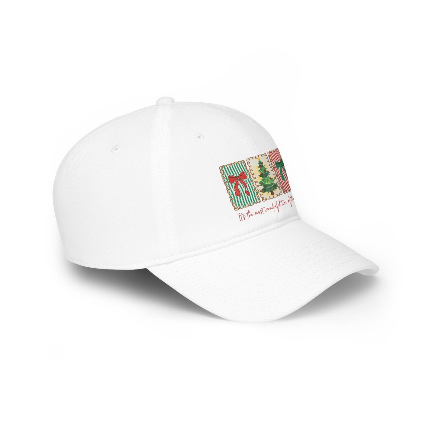 Festive Christmas Tree & Bow Design | It’s the Most Wonderful Time of the Year – Holiday Shirt, Mug, Tote & Home Decor Baseball Caps