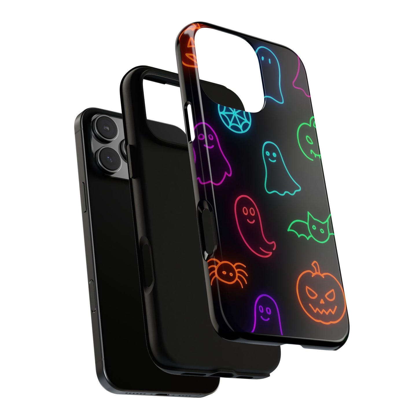 Neon Halloween Pattern | Cute Ghosts, Pumpkins & Bats Glow Design Phone Cases