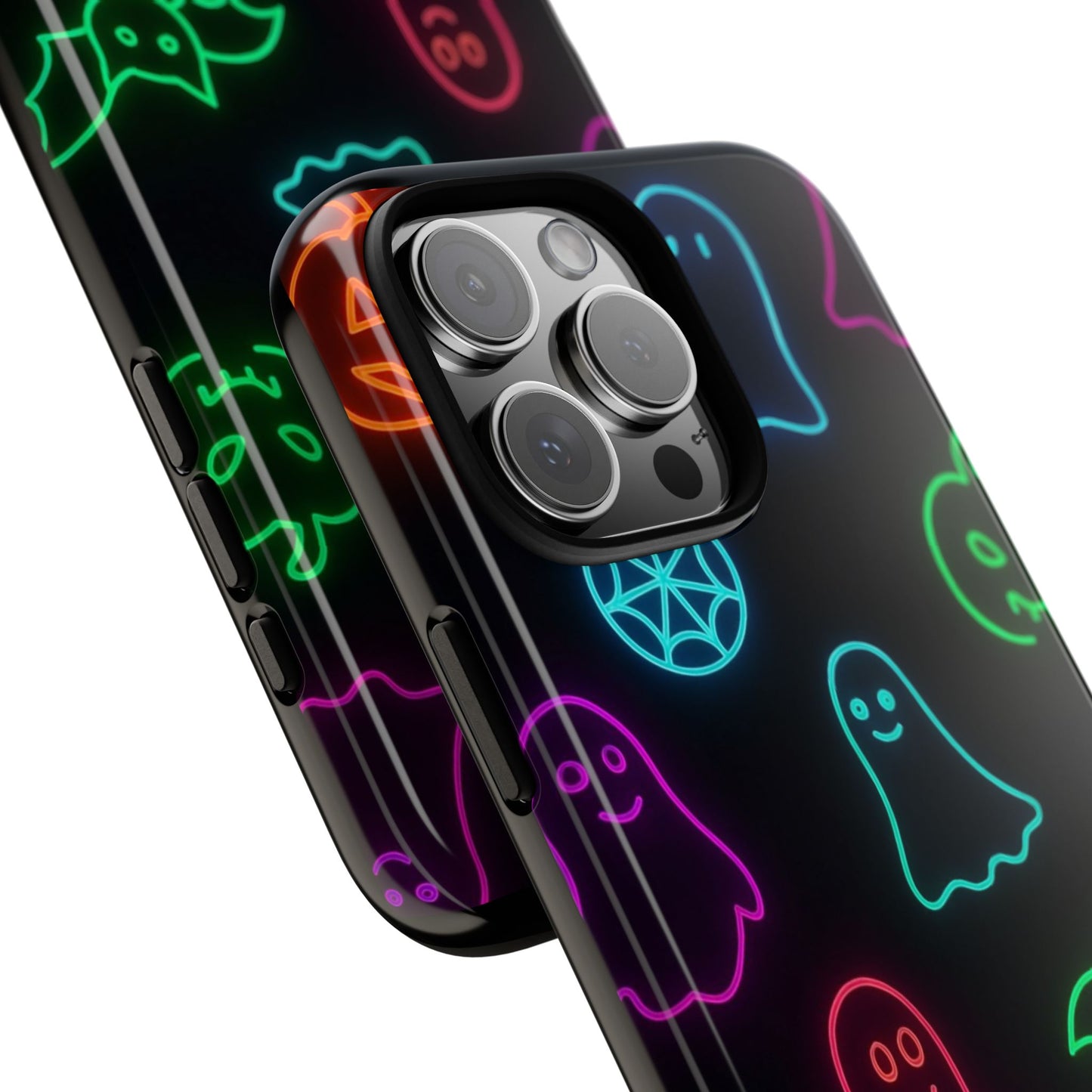 Neon Halloween Pattern | Cute Ghosts, Pumpkins & Bats Glow Design Phone Cases