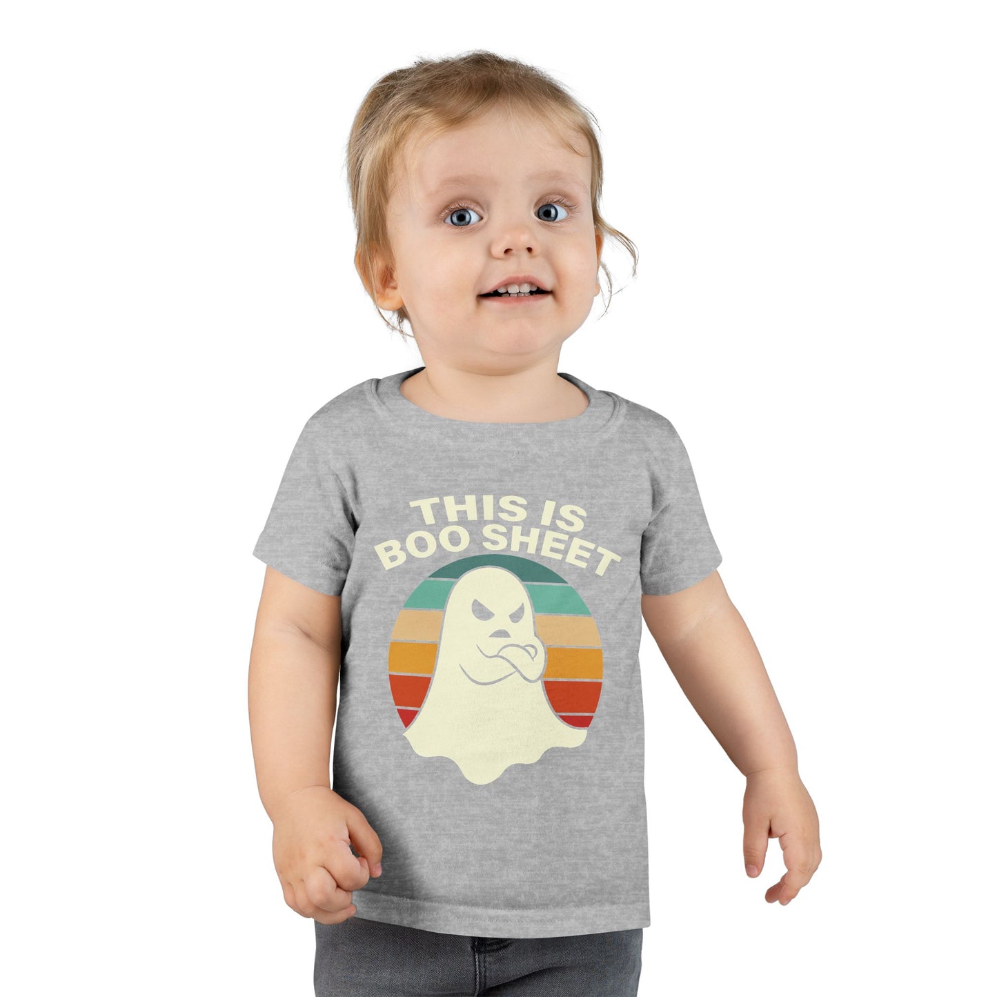 This Is Boo Sheet Funny Halloween T‑Shirt | Sarcastic Ghost Shirt for Spooky Season | Retro Ghost Graphic Tee for Men & Women Toddler T-Shirt