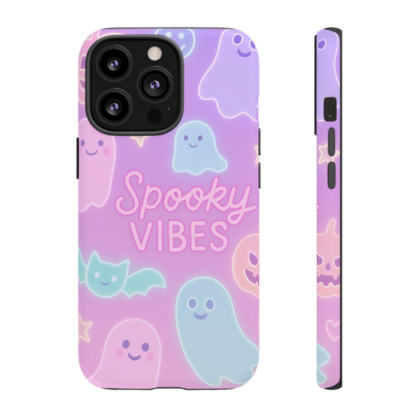 Spooky Vibes Pastel Halloween Design | Cute Ghosts, Pumpkins & Bats Aesthetic Phone Cases