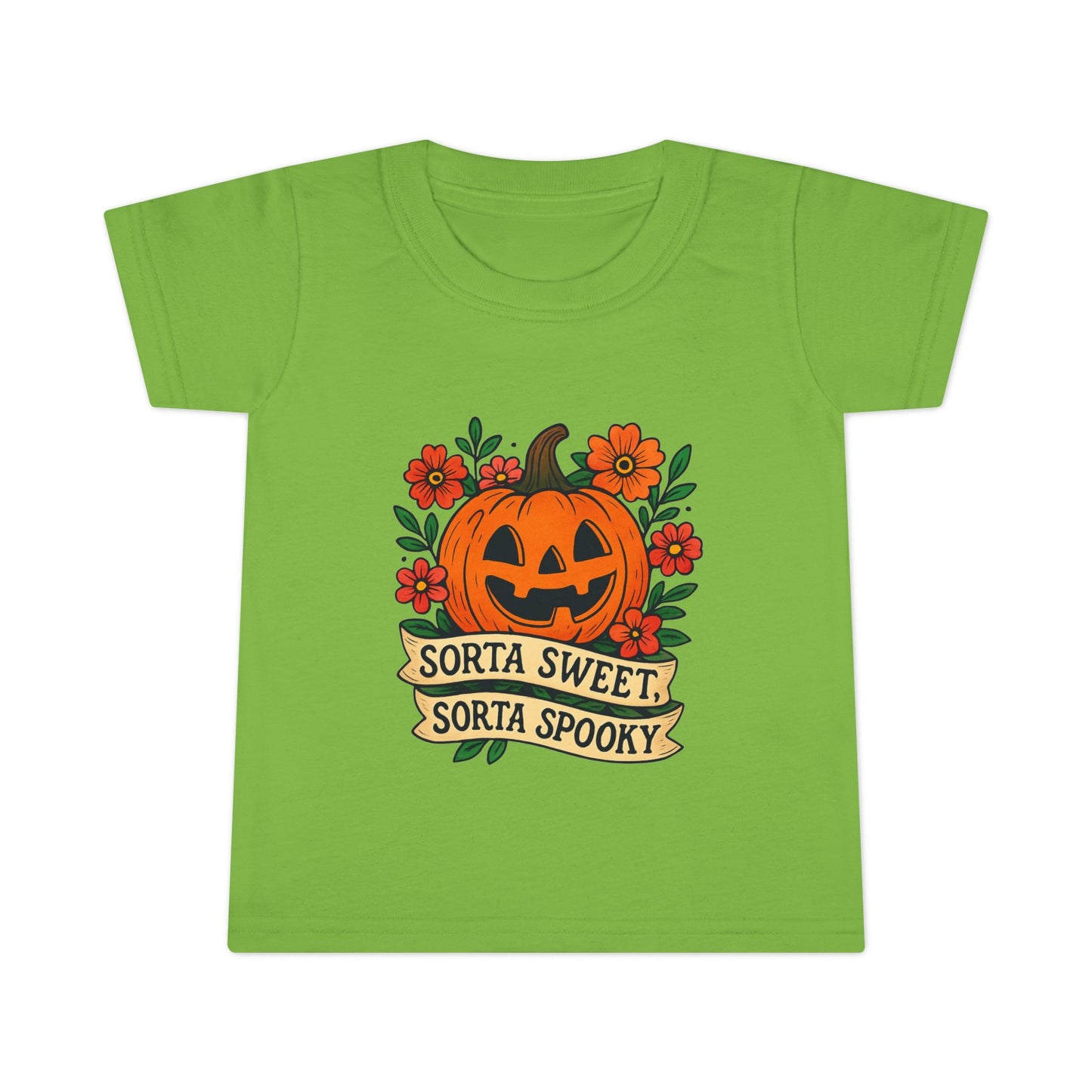 Cute Pumpkin Design – Sorta Sweet, Sorta Spooky Halloween Artwork Toddler T-Shirt