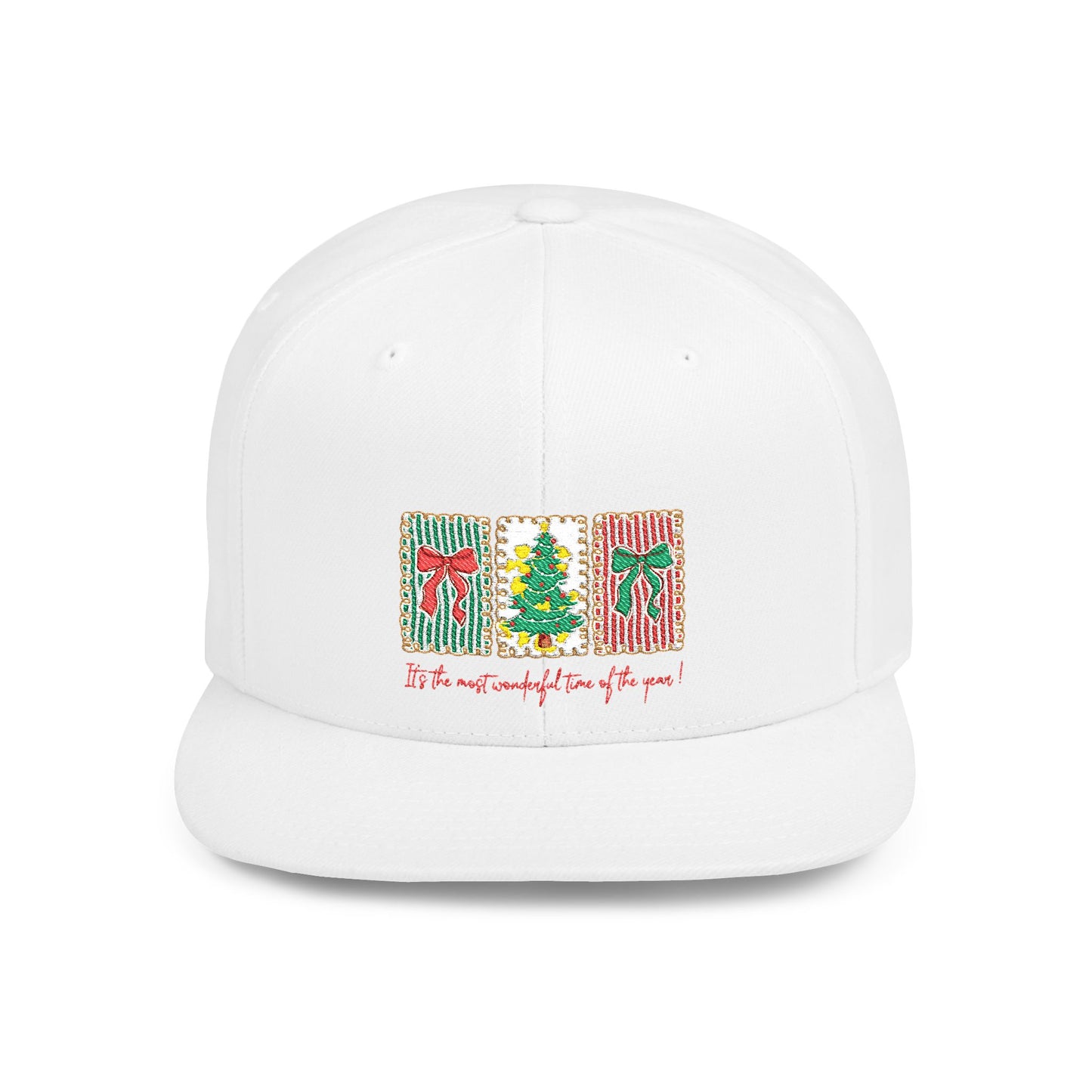 Festive Christmas Tree & Bow Design | It’s the Most Wonderful Time of the Year – Holiday Shirt, Mug, Tote & Home Decor Snapback Cap