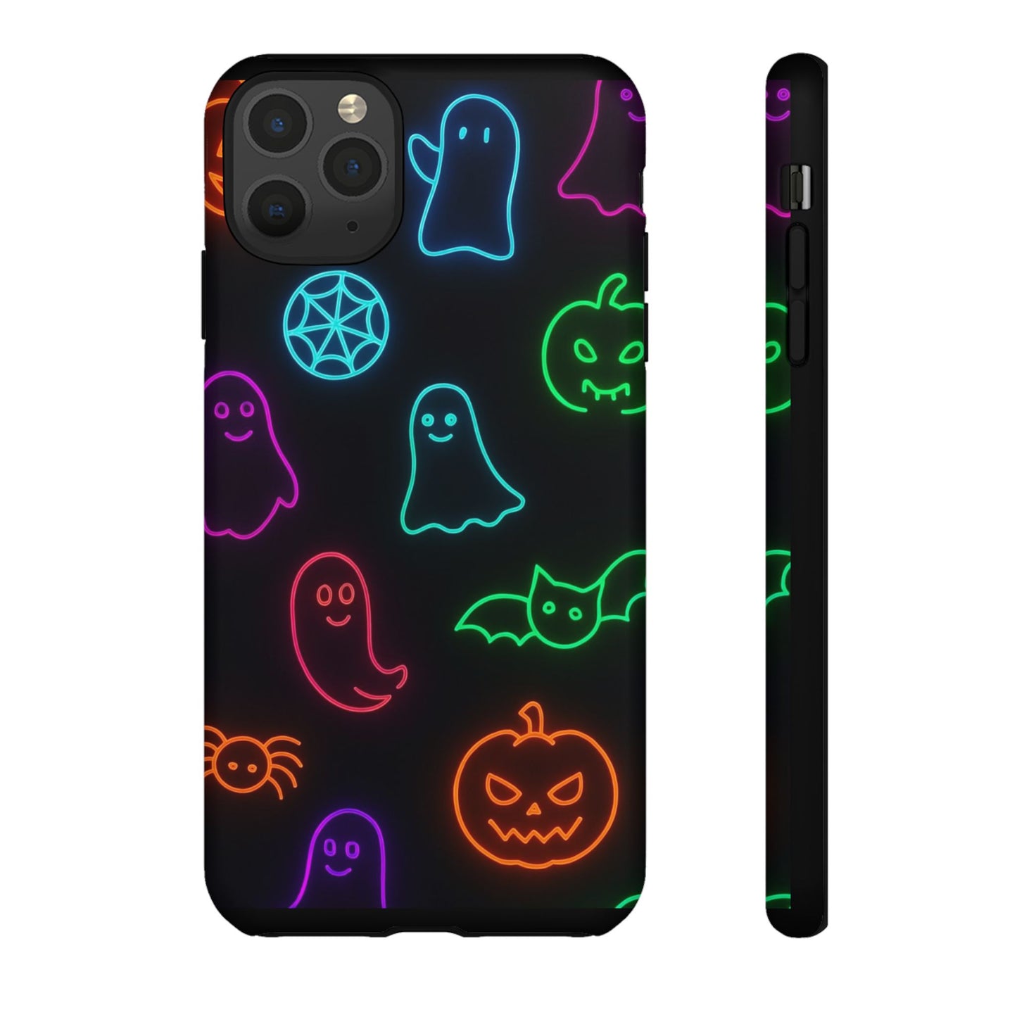 Neon Halloween Pattern | Cute Ghosts, Pumpkins & Bats Glow Design Phone Cases