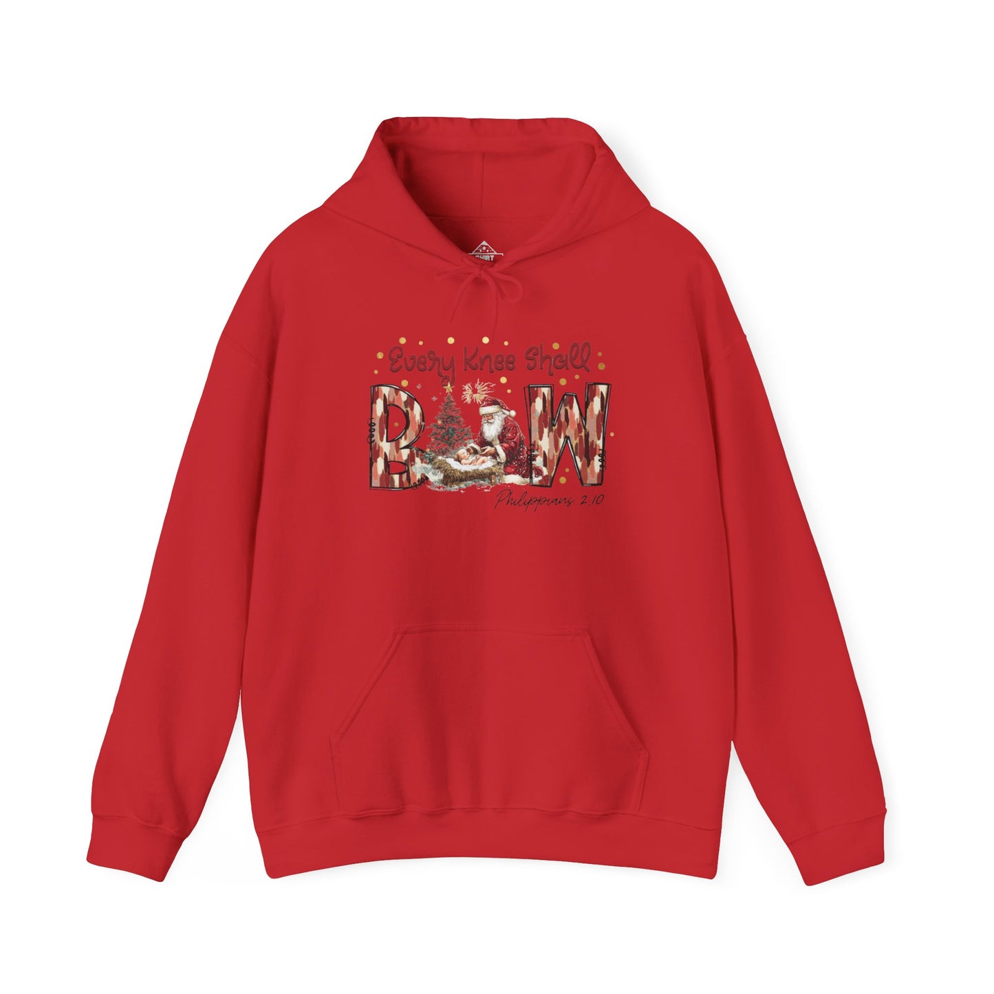 Every Knee Shall Bow Philippians 2:10 | Christian Christmas Design with Santa & Baby Jesus | Faith-Based Holiday Gift