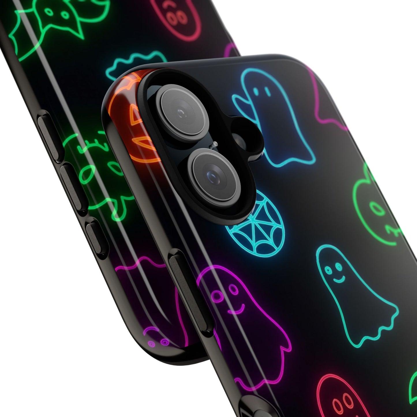 Neon Halloween Pattern | Cute Ghosts, Pumpkins & Bats Glow Design Phone Cases
