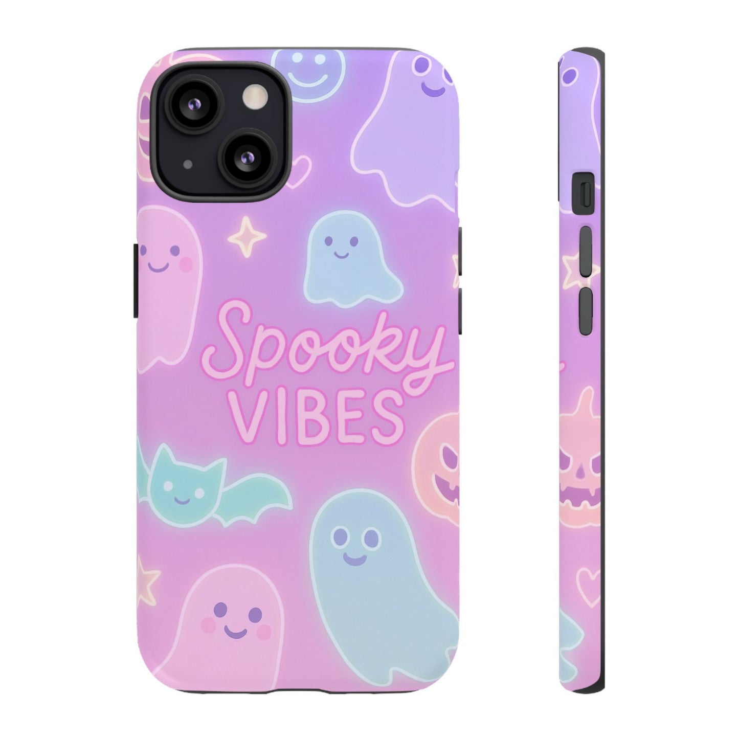 Spooky Vibes Pastel Halloween Design | Cute Ghosts, Pumpkins & Bats Aesthetic Phone Cases