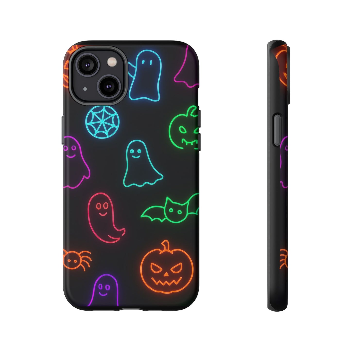 Neon Halloween Pattern | Cute Ghosts, Pumpkins & Bats Glow Design Phone Cases