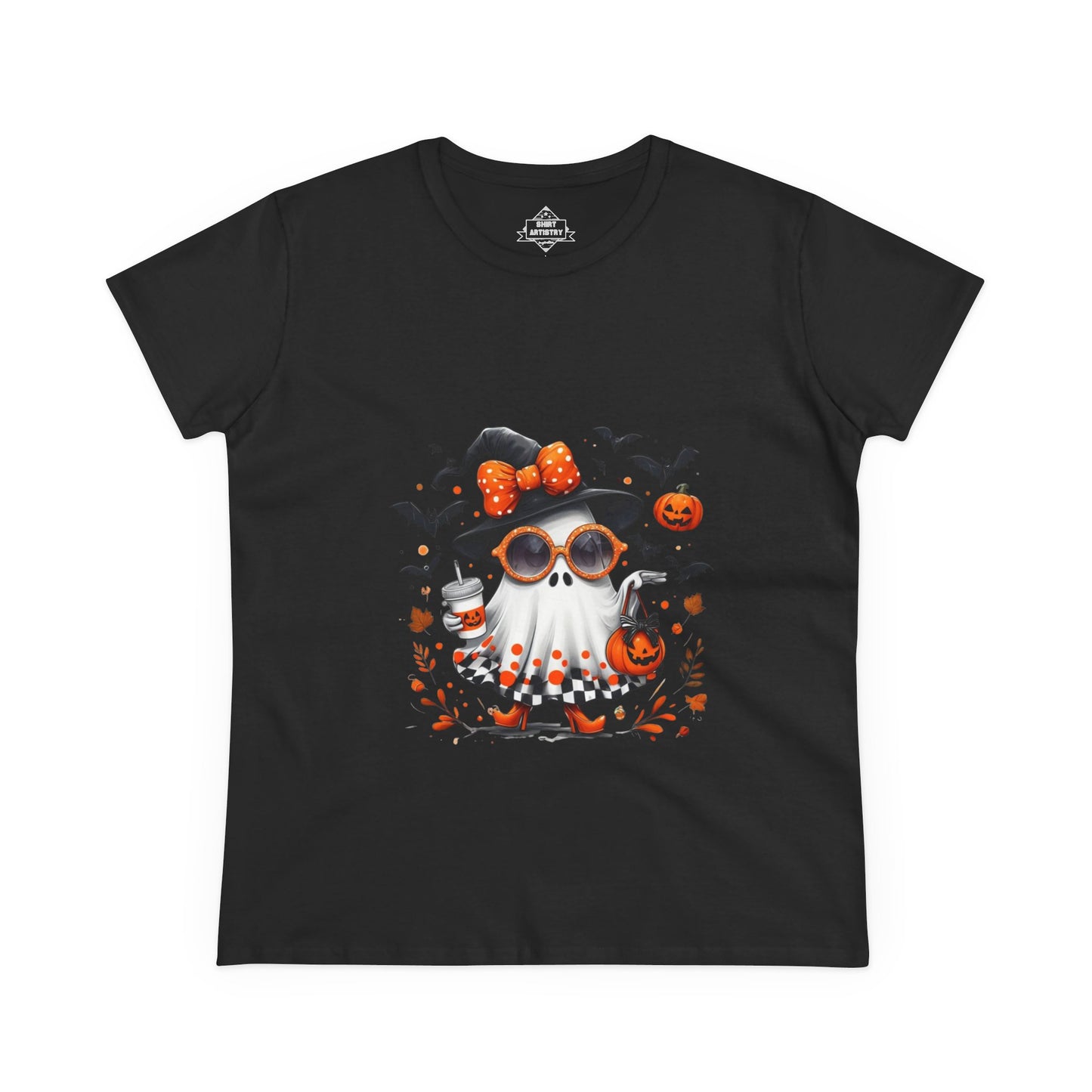 Trendy Halloween Ghost Tumbler Design | Cute Witch Ghost PNG | Spooky Season Sublimation Design for Shirts, Mugs & Decor