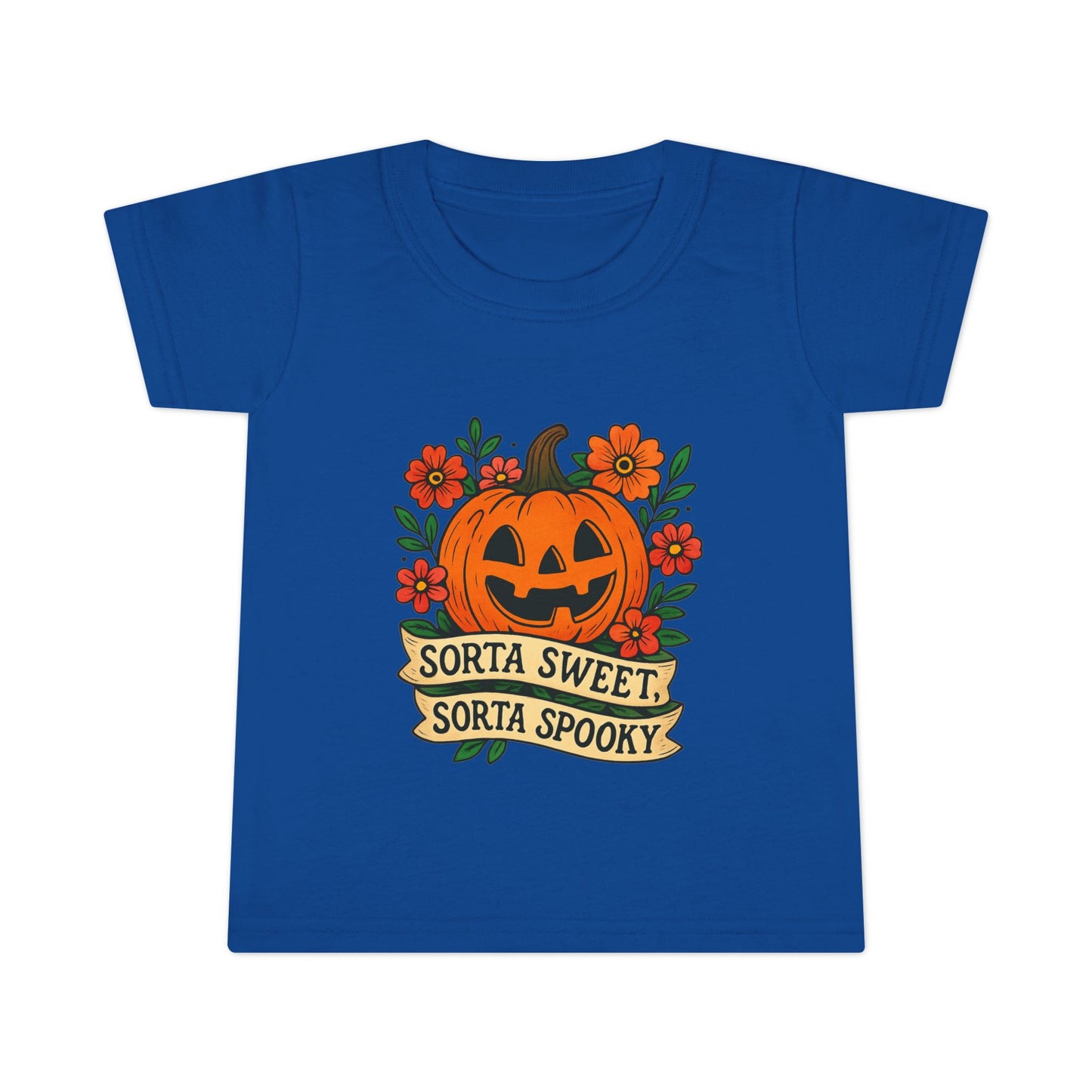 Cute Pumpkin Design – Sorta Sweet, Sorta Spooky Halloween Artwork Toddler T-Shirt
