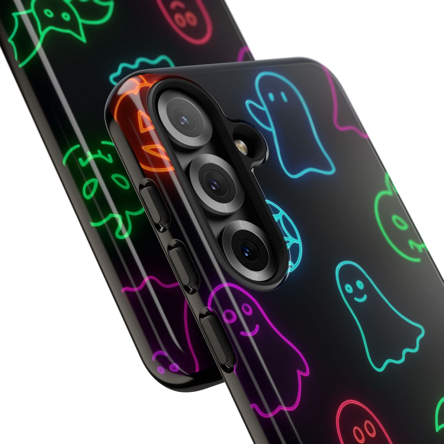 Neon Halloween Pattern | Cute Ghosts, Pumpkins & Bats Glow Design Phone Cases
