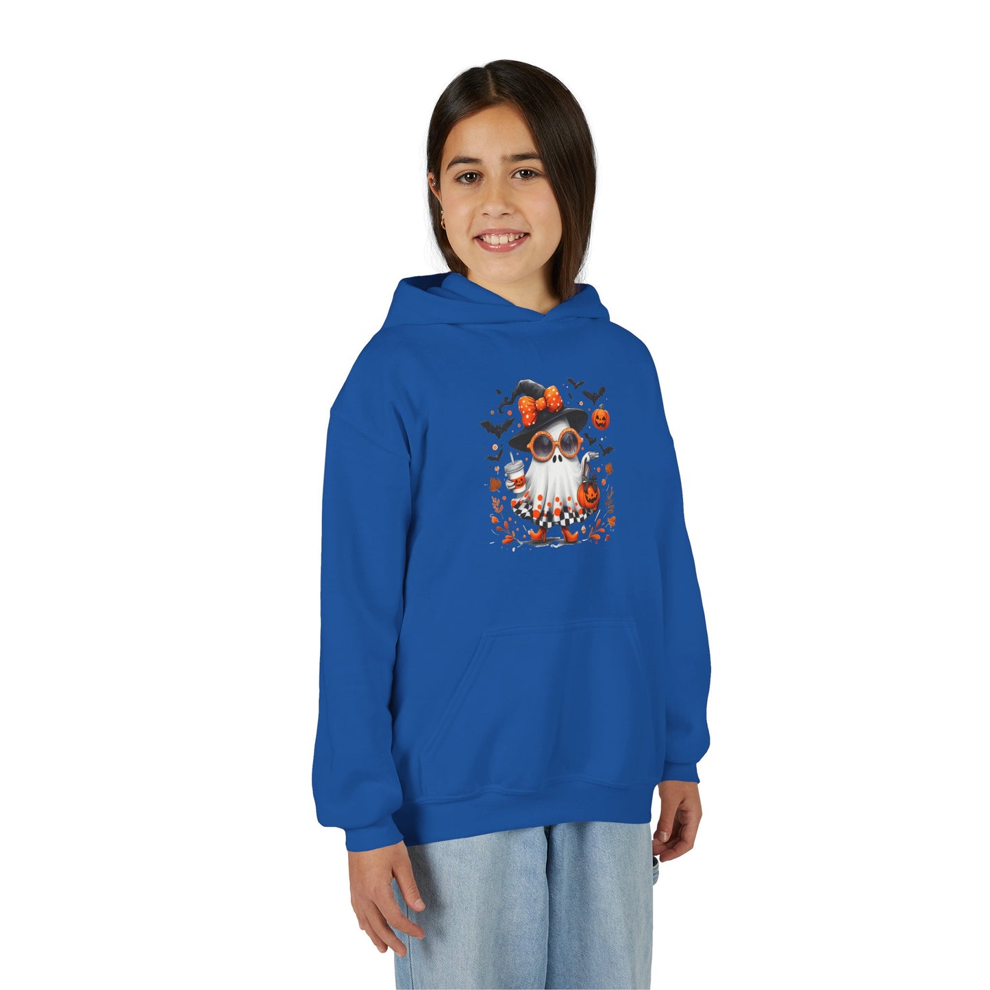 Cute Halloween Ghost T-Shirt | Trendy Witch Ghost Outfit | Spooky Fall Shirt for Women | Pumpkin Aesthetic Halloween Apparel Gift Kids Hoodie