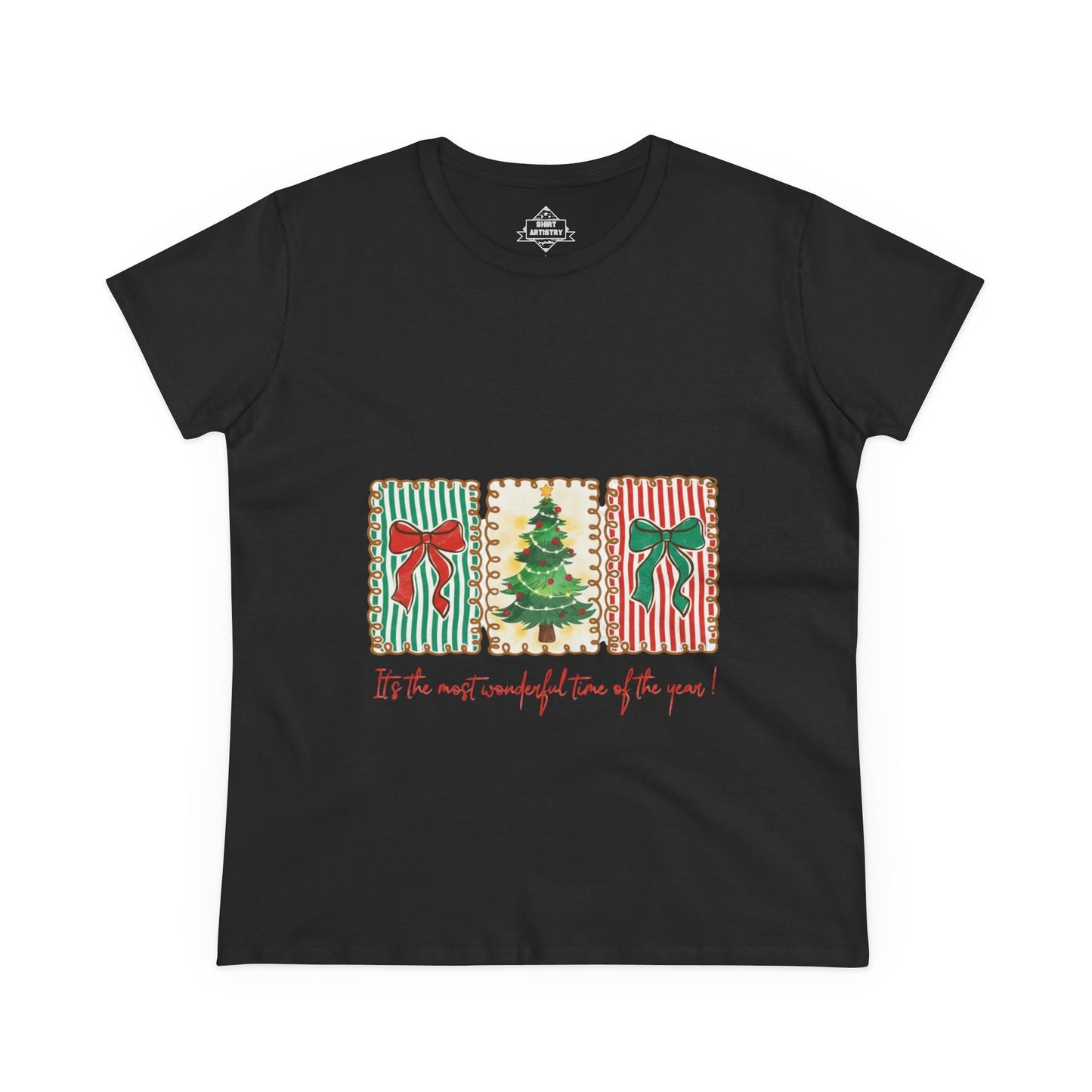 Festive Christmas Tree & Bow Design | It’s the Most Wonderful Time of the Year – Holiday Shirt, Mug, Tote & Home Decor