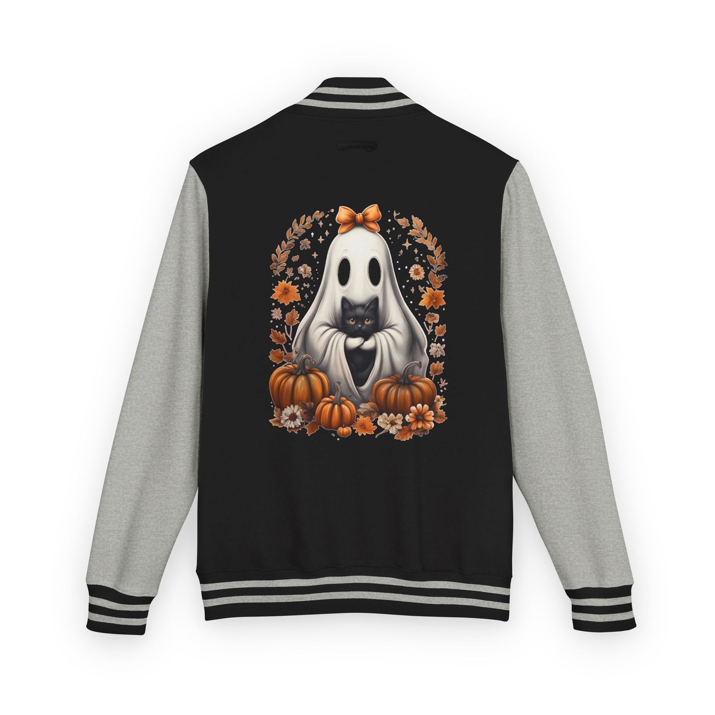 Cute Ghost and Black Cat Halloween T-Shirt | Cozy Fall Pumpkin Shirt | Spooky Season Aesthetic Apparel Gift for Halloween Lovers